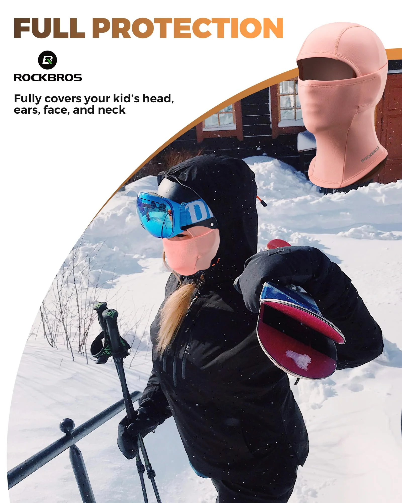 ROCKBROS Windproof Winter Balaclava Ski Mask for Kids - Image 24