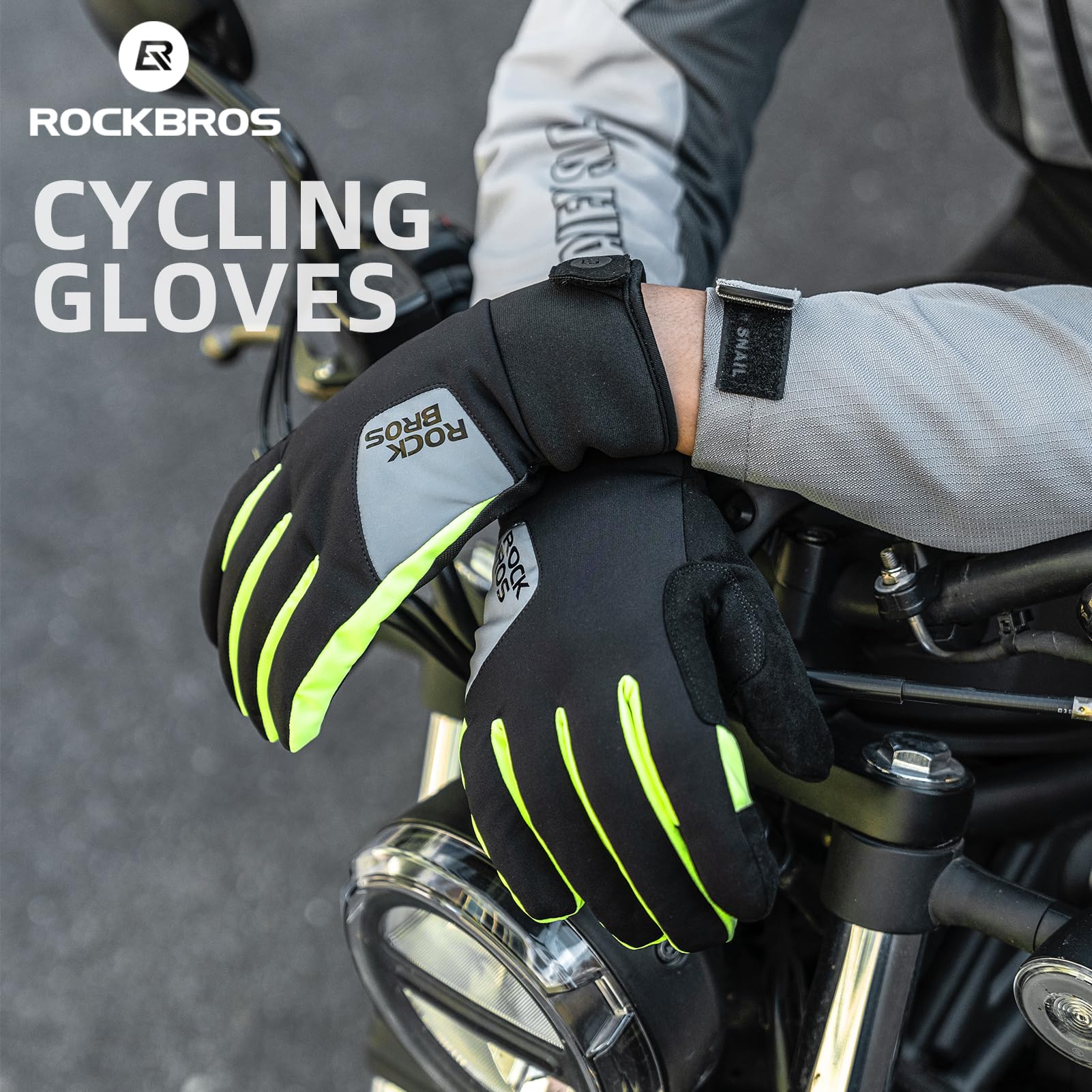 ROCKBROS Windproof Winter Cycling  Padded Thermal  Gloves for Men Women - Image 2