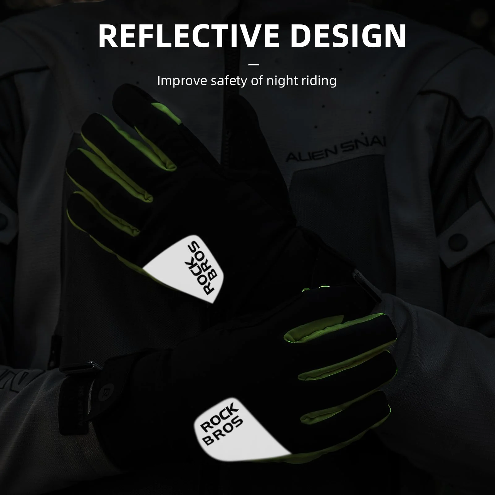 ROCKBROS Windproof Winter Cycling  Padded Thermal  Gloves for Men Women - Image 7