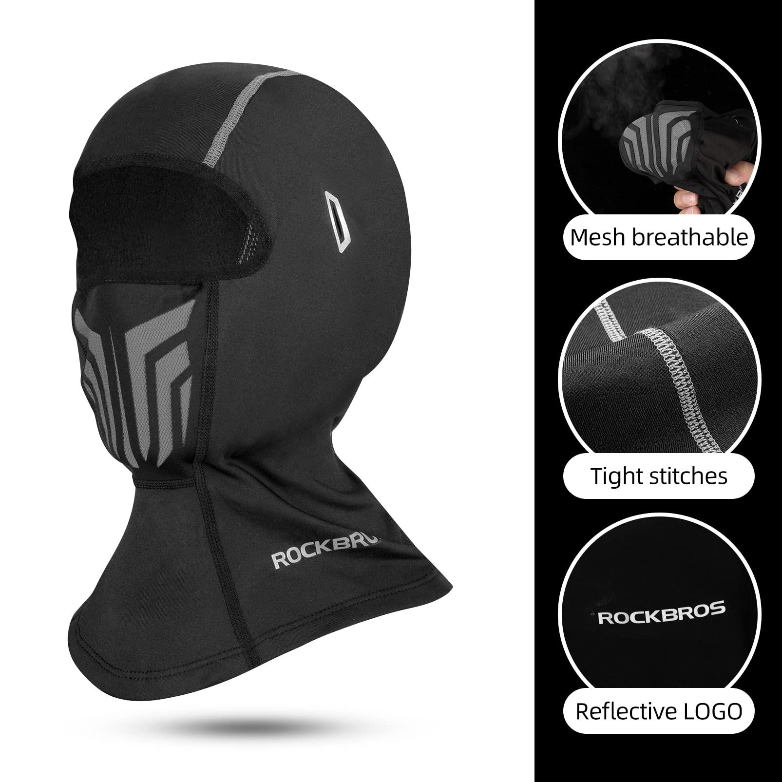 ROCKBROS Windproof Winter Fleece Balaclava for Men - Ski, Cycling, Motorcycle Mask - Image 3