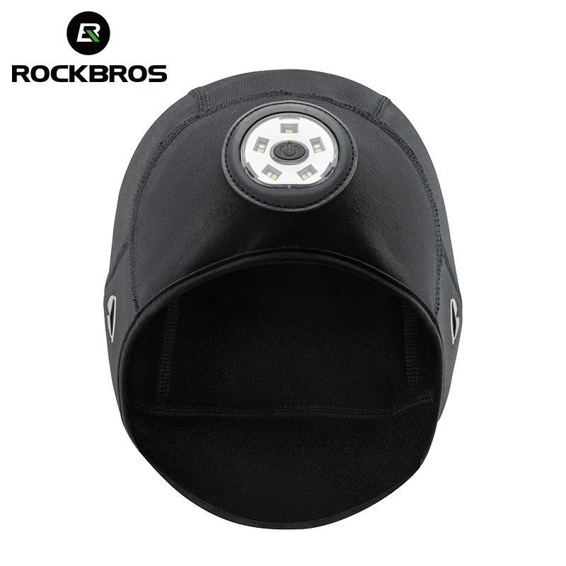 ROCKBROS Winter Bike Skull Cap Thermal Cycling Helmet Liner  Headwear with Light - Image 8