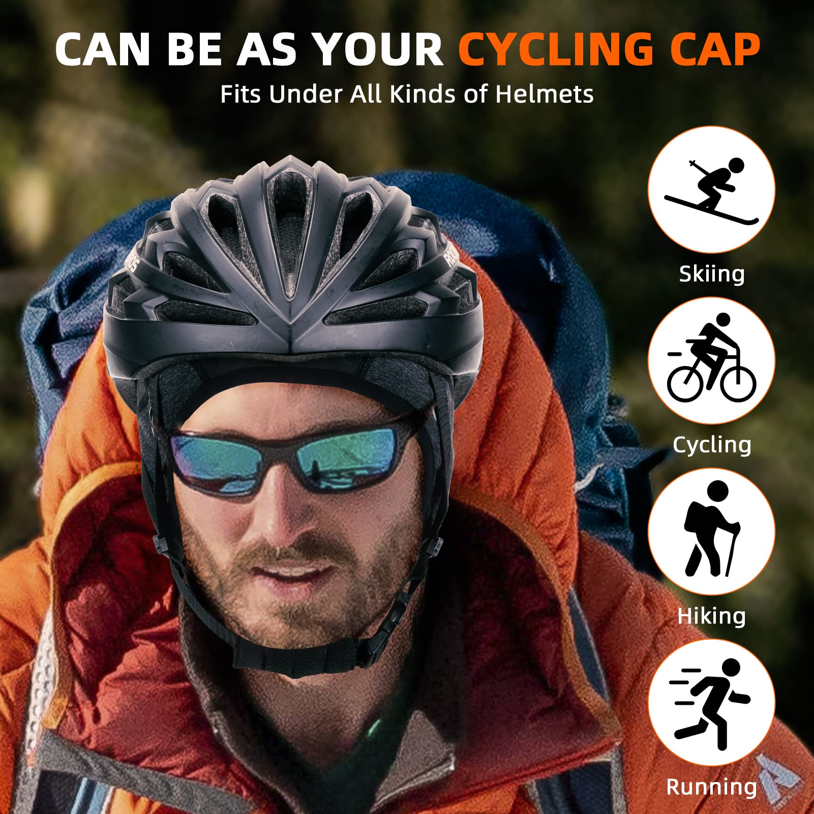 ROCKBROS Winter Cycling Caps for Men Women Windproof Hat with Sun Visor Under Helmet Liner - Image 12