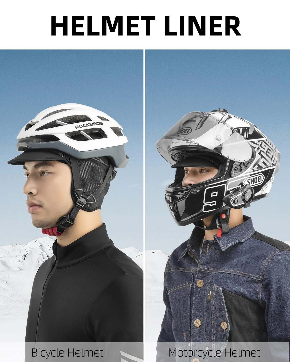 ROCKBROS Winter Cycling Caps for Men Women Windproof Hat with Sun Visor Under Helmet Liner - Image 23