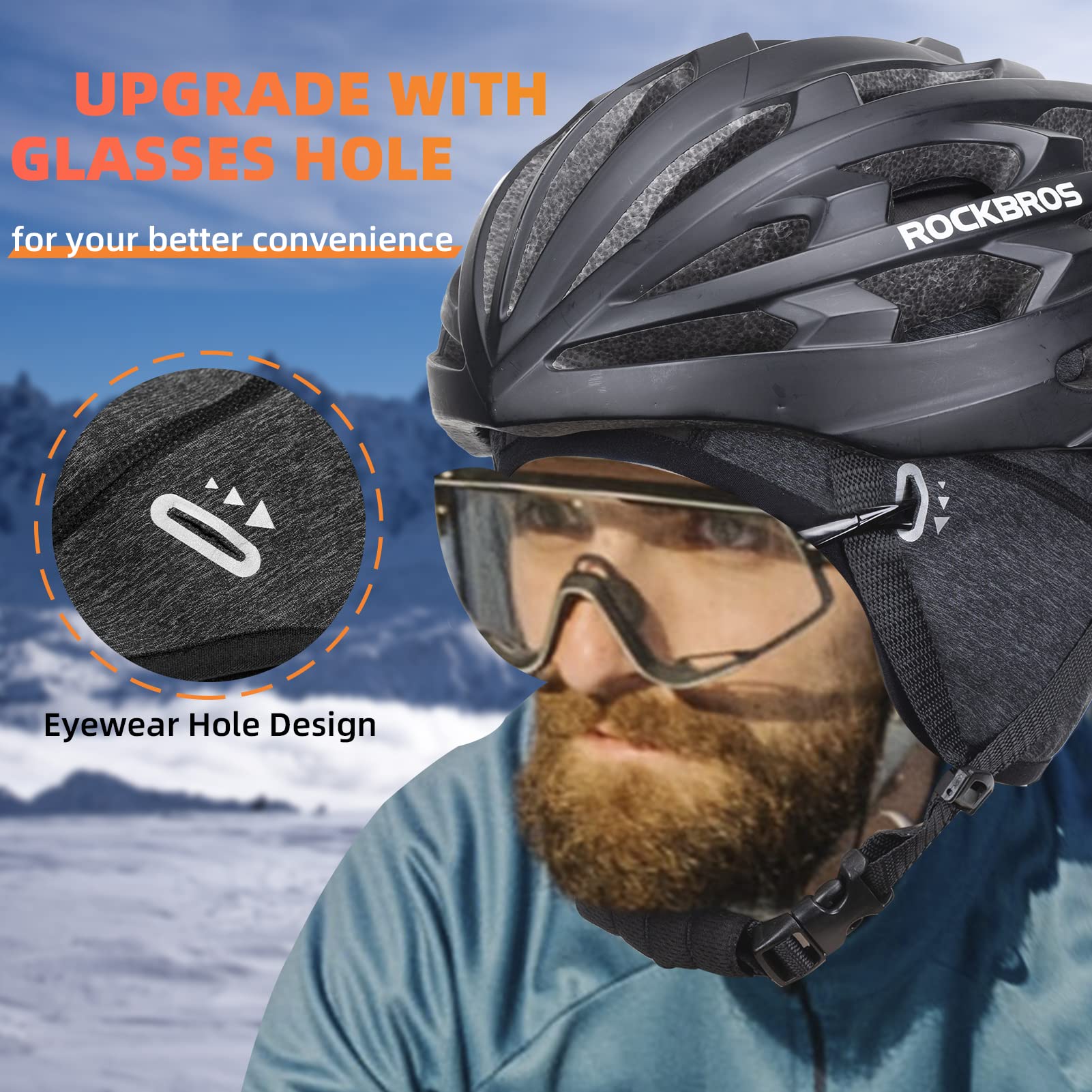 ROCKBROS Winter Cycling Caps for Men Women Windproof Hat with Sun Visor Under Helmet Liner - Image 8