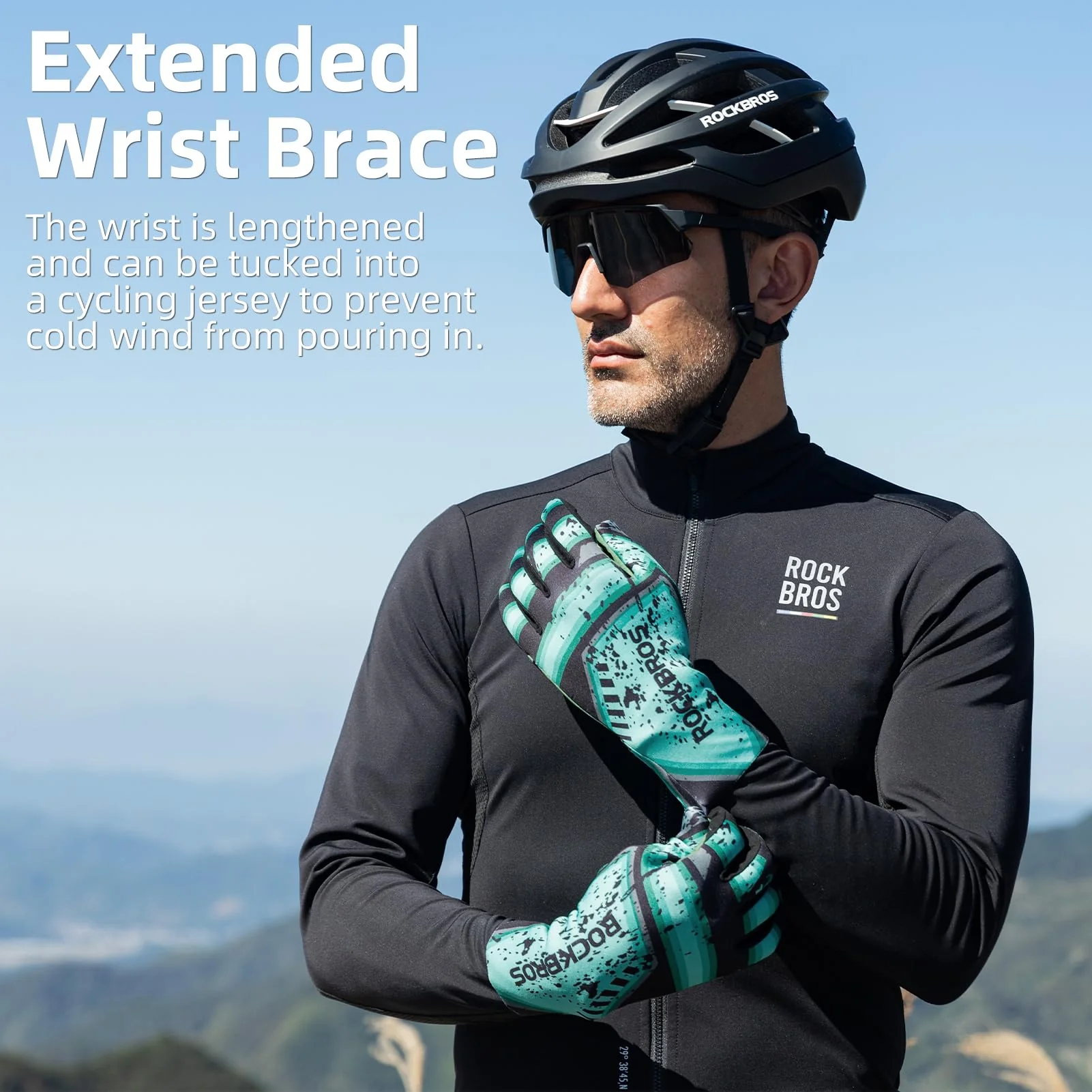 ROCKBROS Winter Cycling Gloves Men’s Thermal Windproof Full Finger MTB Gloves - Image 4