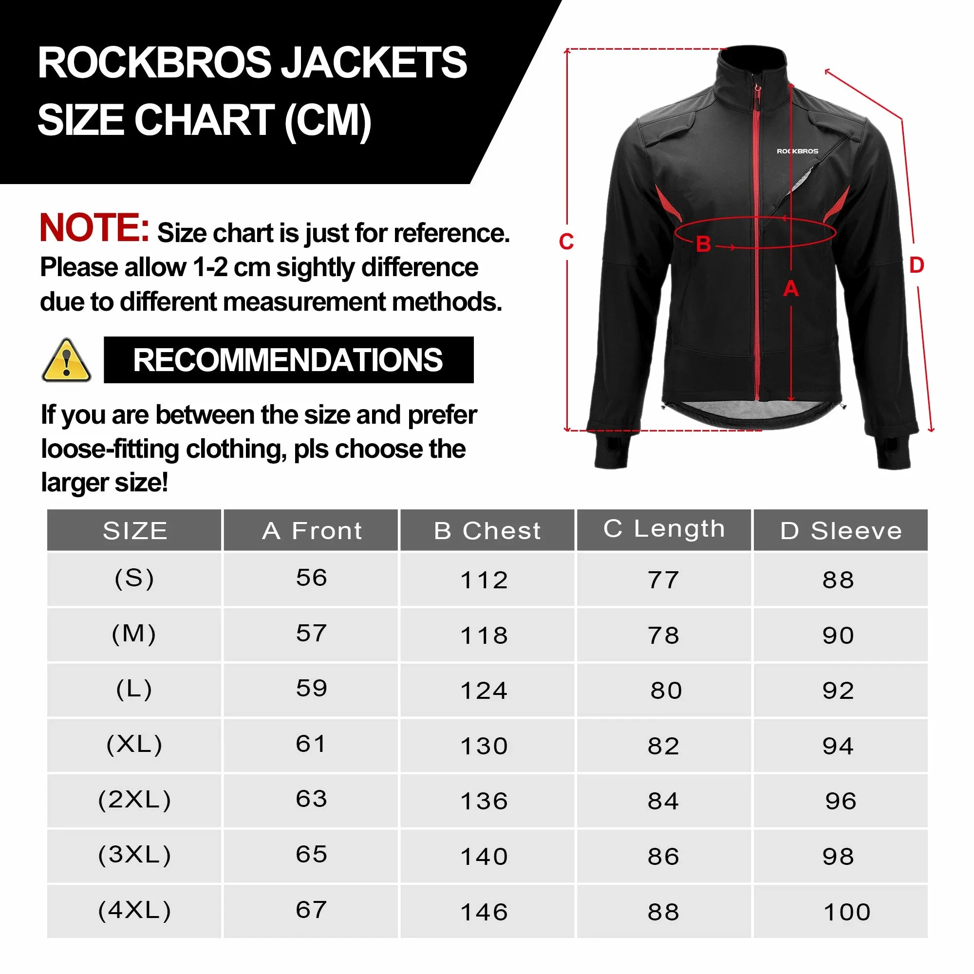 ROCKBROS Winter Cycling Jacket Thermal Fleece Windproof Jacket Running Biking Hiking - Image 2