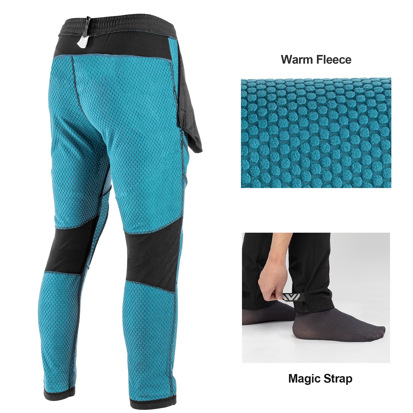ROCKBROS Winter Cycling Pants for Men Thermal Windproof Mountain Bike Running Pants - Image 3
