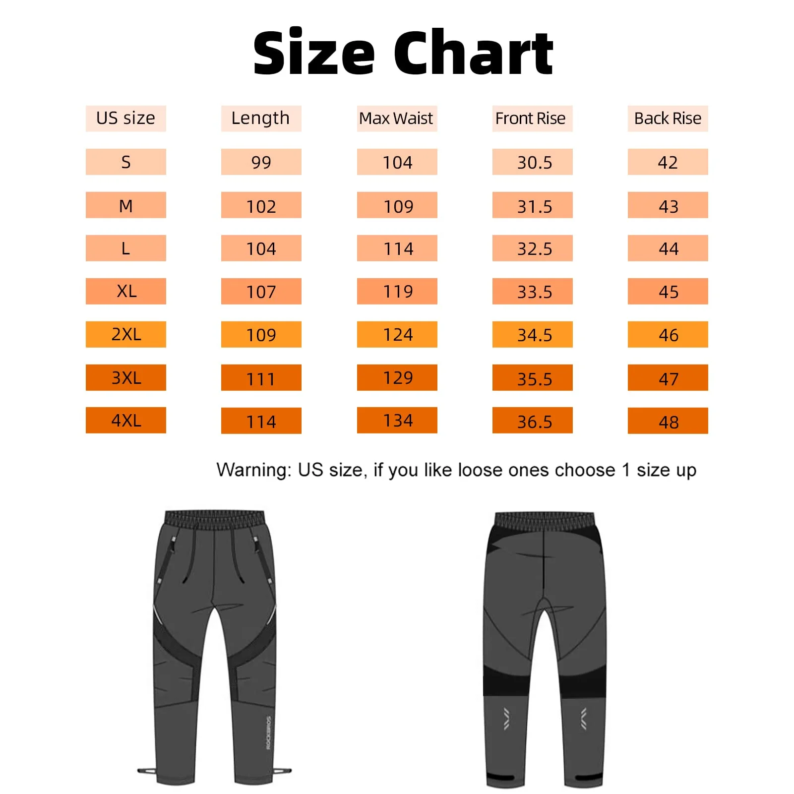 ROCKBROS Winter Cycling Pants for Men Thermal Windproof Mountain Bike Running Pants - Image 5