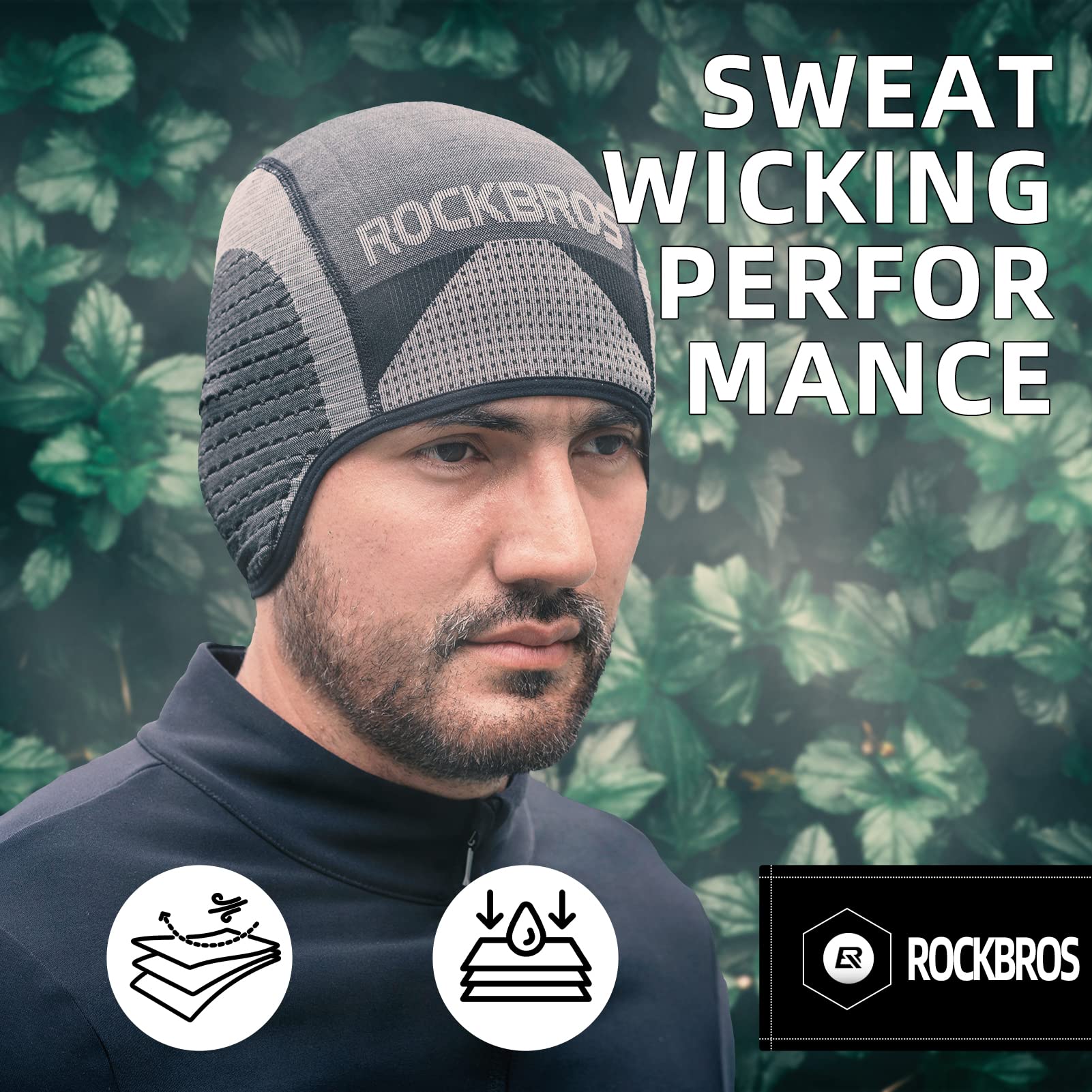ROCKBROS Winter Cycling Skull Cap Thermal Helmet Liner with Earflaps for Men  Women - Image 7