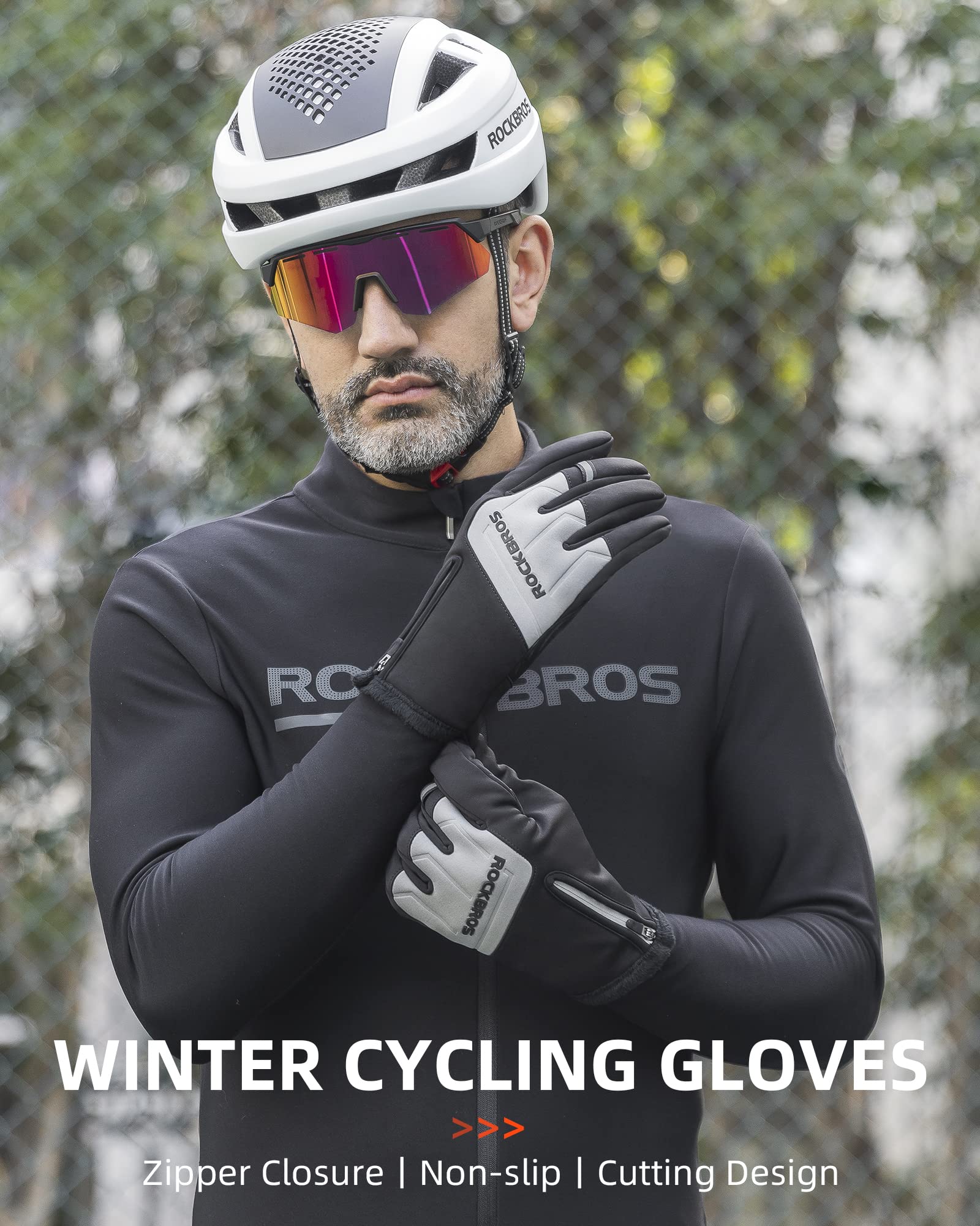 ROCKBROS Winter Cycling Thermal Running Ski Touchscreen Snow Gloves for Outdoor Sports - Image 7