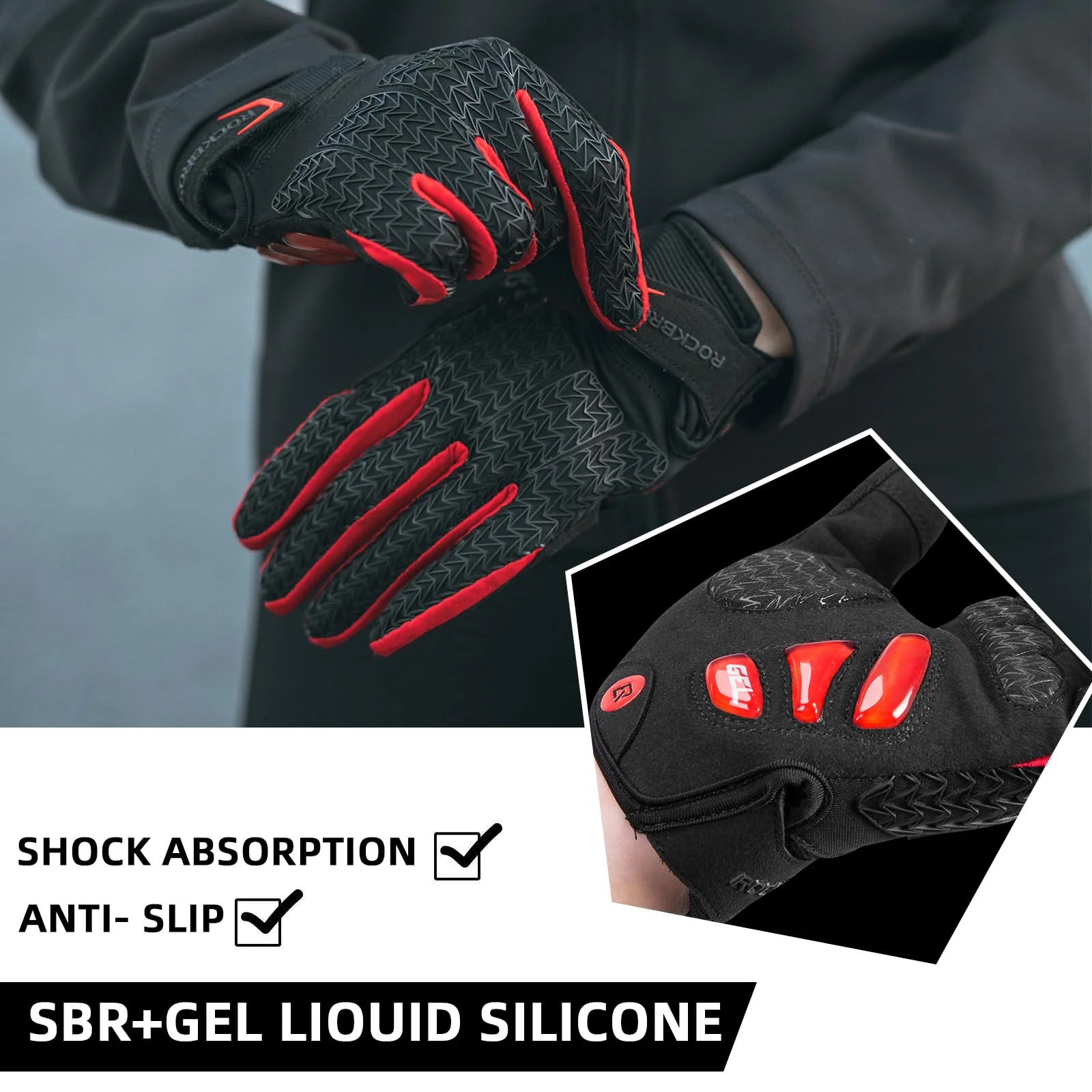 ROCKBROS Winter Cycling Windproof Anti-Slip Thermal Bike Gloves for Cycling,Biking,Running - Image 7
