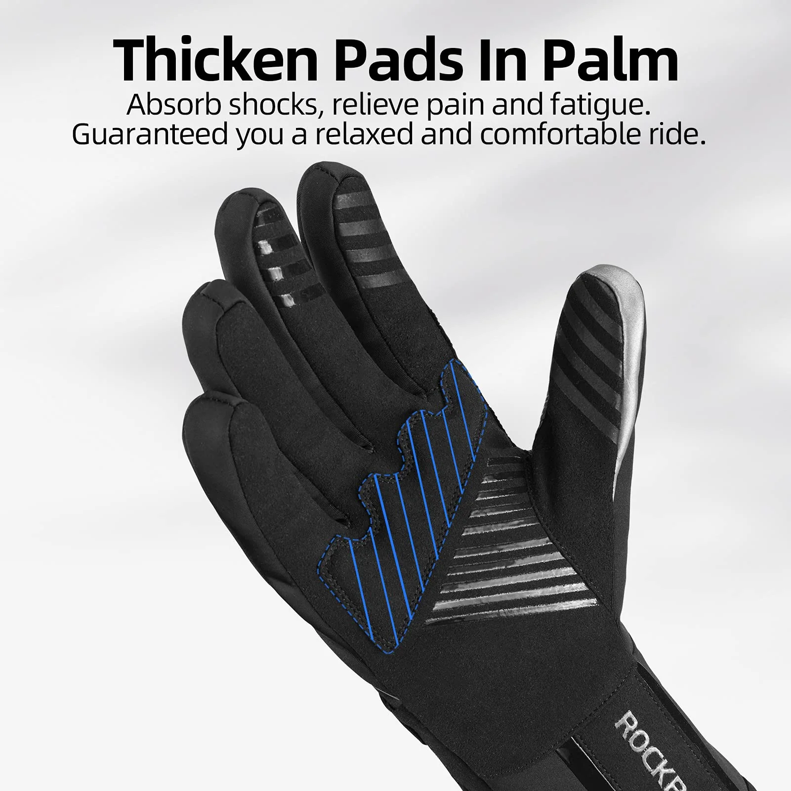 ROCKBROS Winter Gloves for Men Full Finger Touchscreen Cycling Gloves for Hiking Motorcycle - Image 3