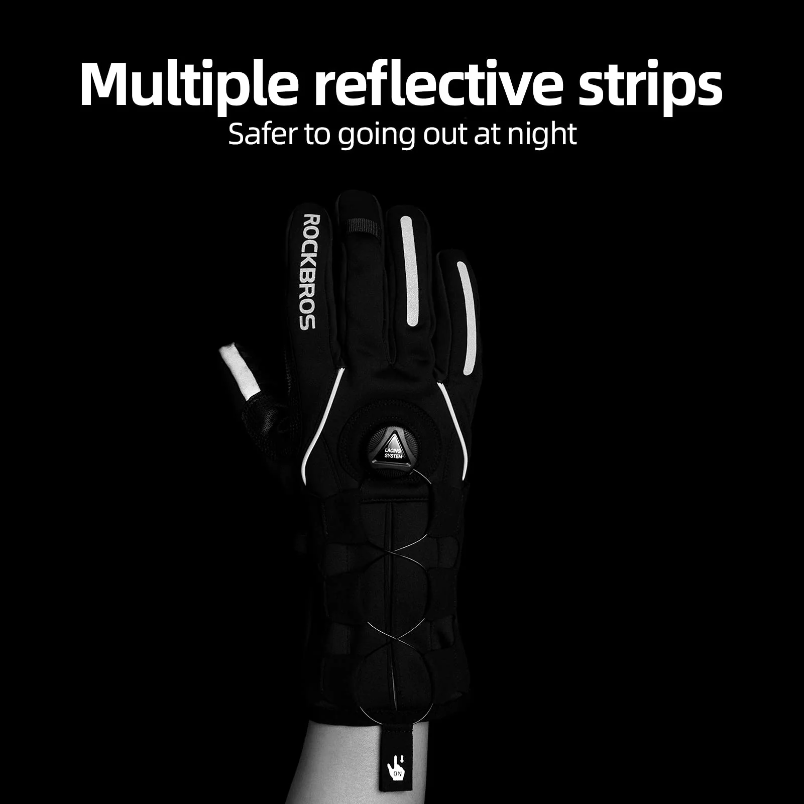 ROCKBROS Winter Gloves for Men Full Finger Touchscreen Cycling Gloves for Hiking Motorcycle - Image 6