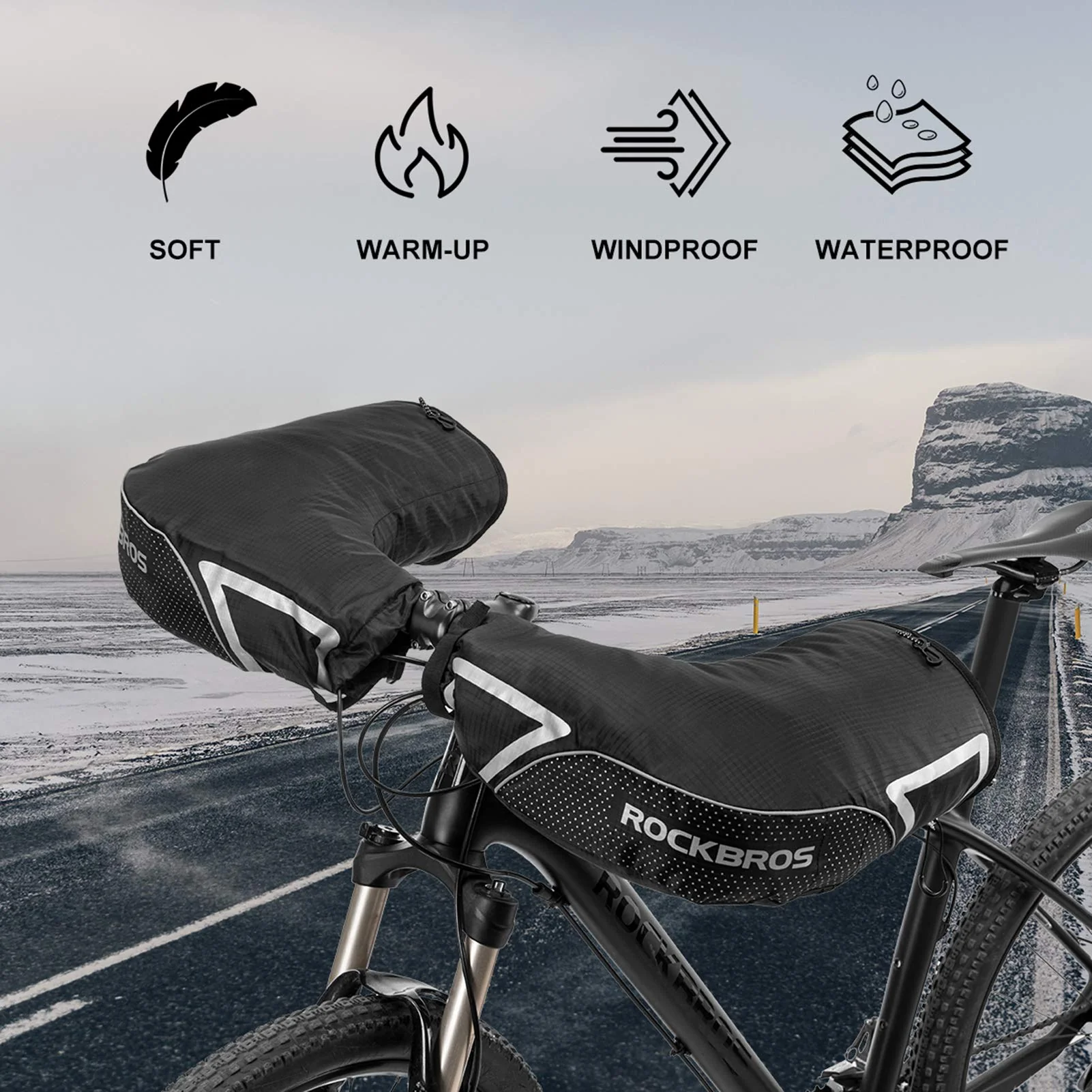 ROCKBROS Winter Handlebar Mittens - Extreme Cold Weather MTB Fat Bike Pogies - Image 3