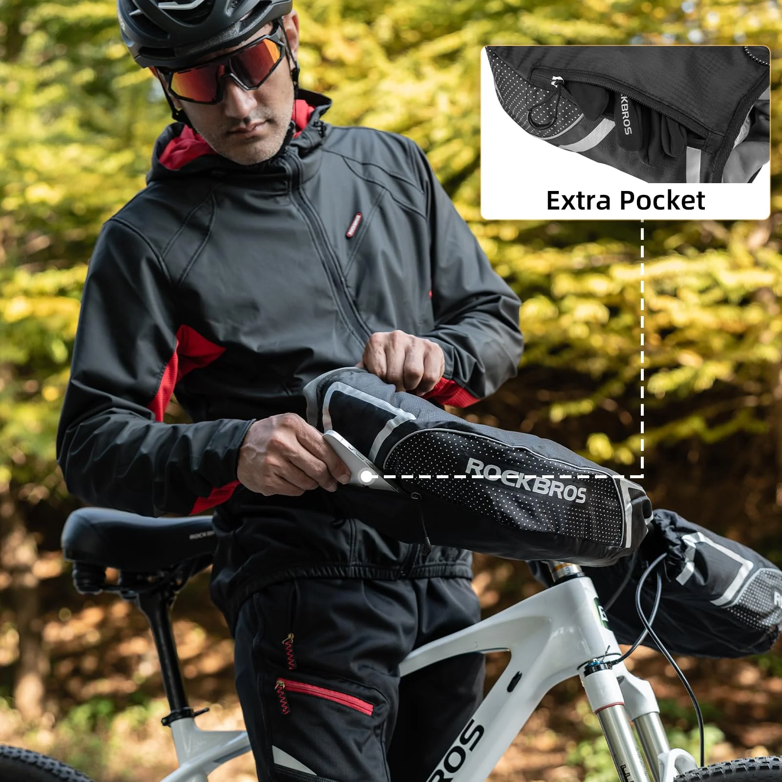 ROCKBROS Winter Handlebar Mittens - Extreme Cold Weather MTB Fat Bike Pogies - Image 4