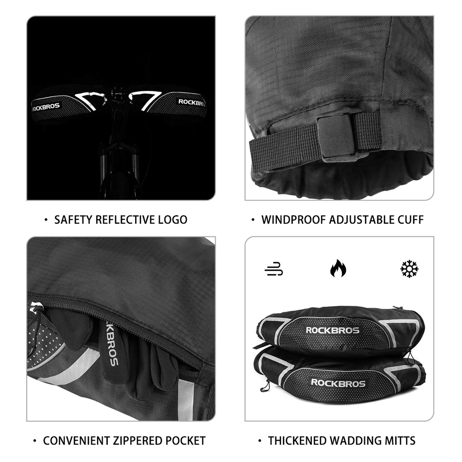 ROCKBROS Winter Handlebar Mittens - Extreme Cold Weather MTB Fat Bike Pogies - Image 6
