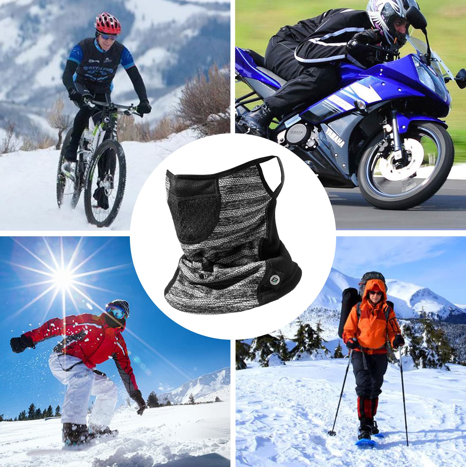 ROCKBROS Winter Neck Gaiter Warmer with Ear Loops Cold Weather - Image 12