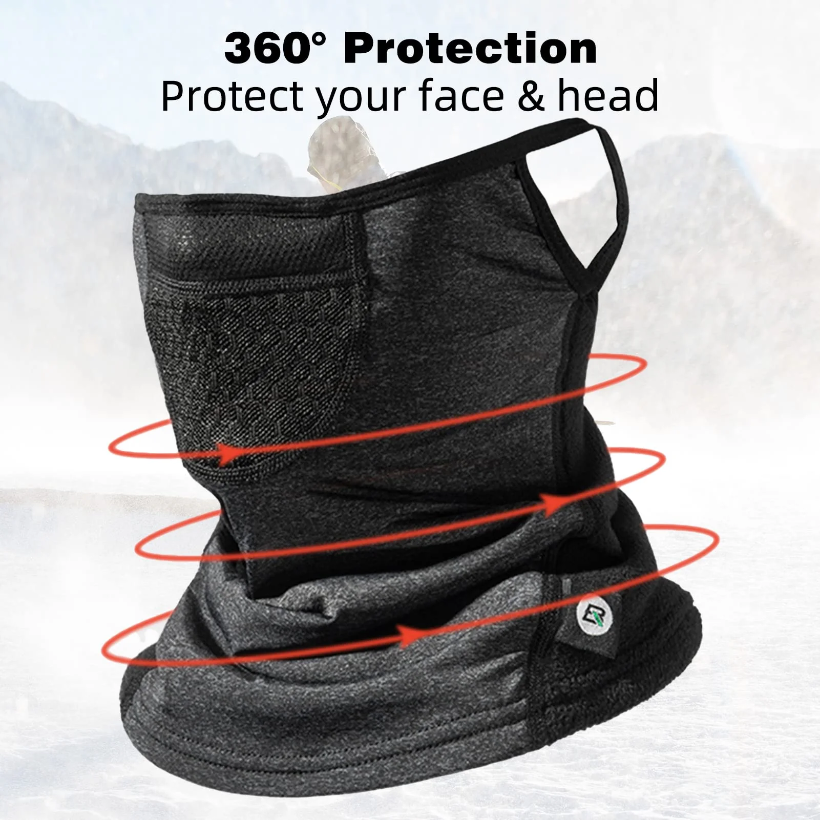 ROCKBROS Winter Neck Gaiter Warmer with Ear Loops Cold Weather - Image 16
