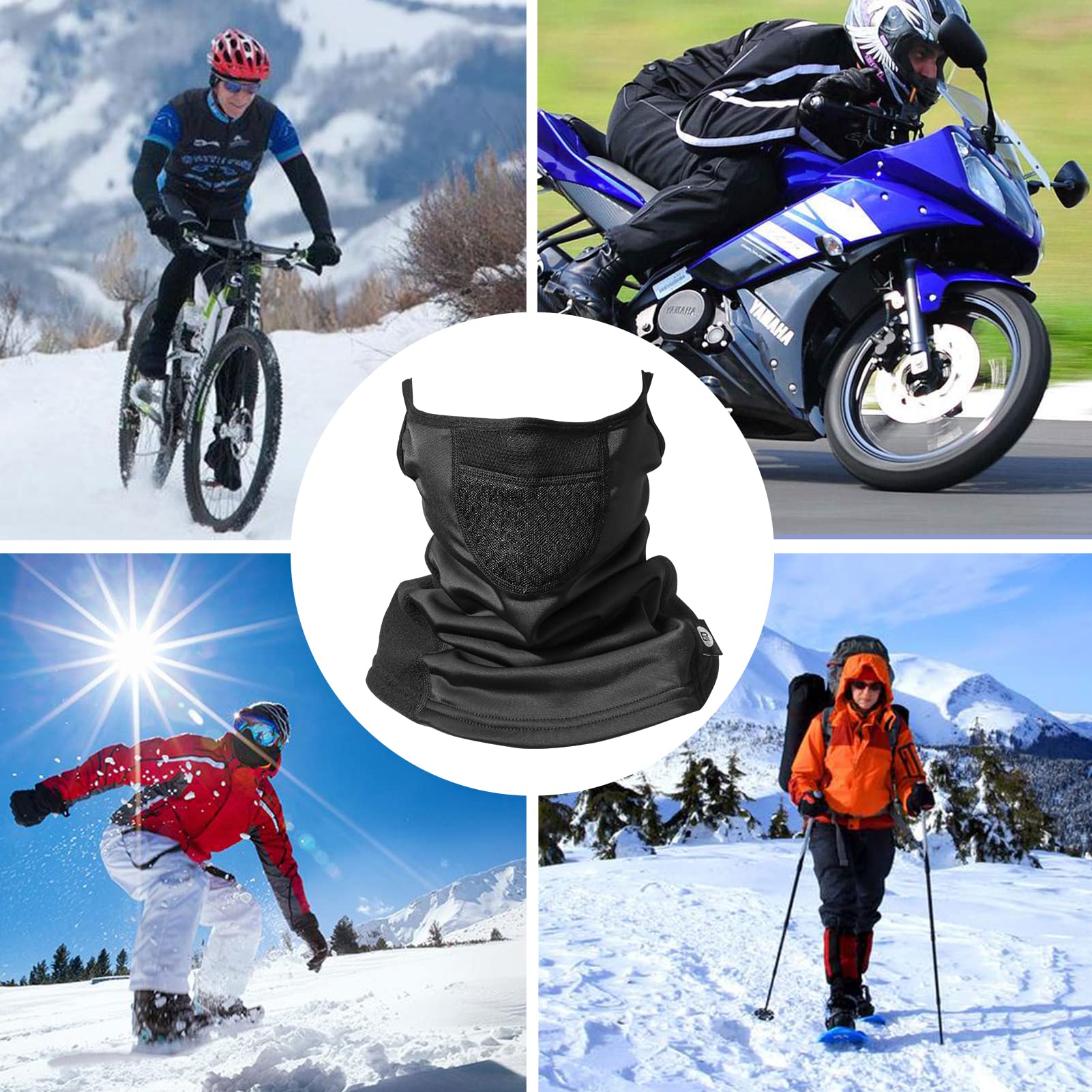 ROCKBROS Winter Neck Gaiter Warmer with Ear Loops Cold Weather - Image 18