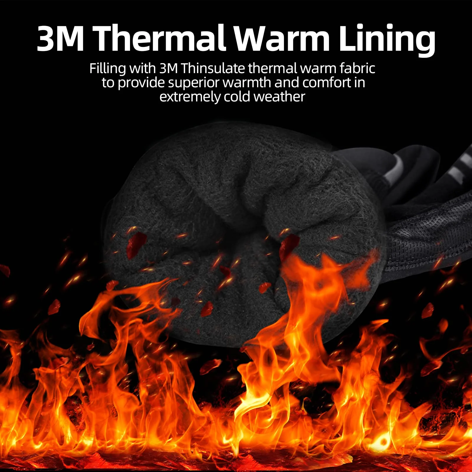 ROCKBROS Winter Ski Gloves Waterproof 3M Thinsulate Touch Screen Thermal Gloves for Men Women - Image 4