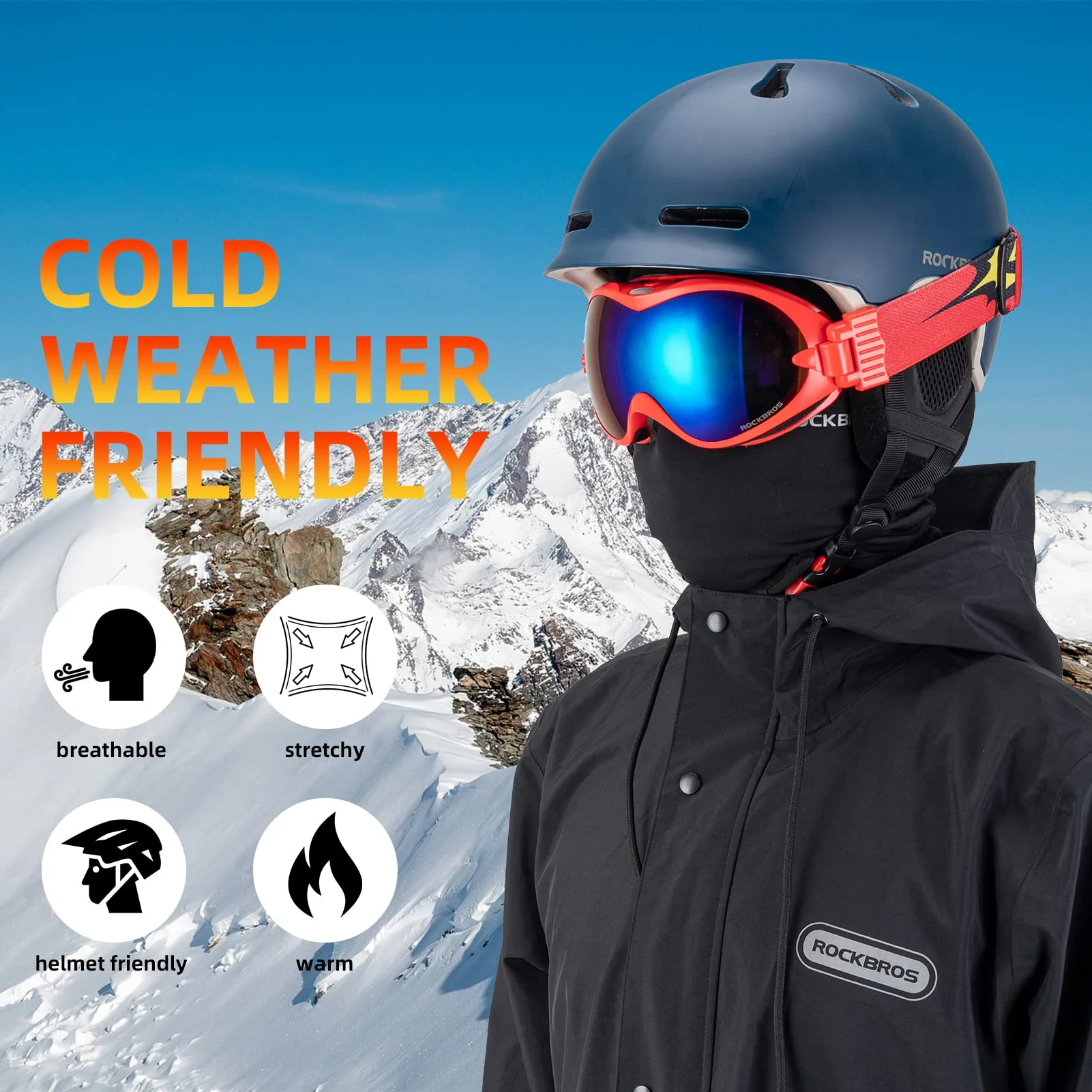 ROCKBROS Winter Ski Mask with Filter Pocket, Full Face Balaclava for Men Women - Image 6