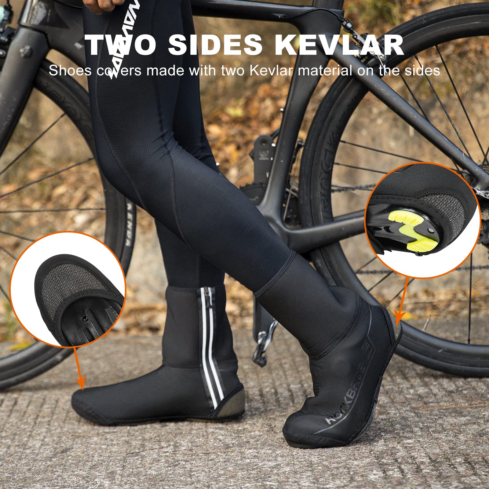 ROCKBROS Winter Thermal Water-Resistant Cycling Shoe Covers - Image 4