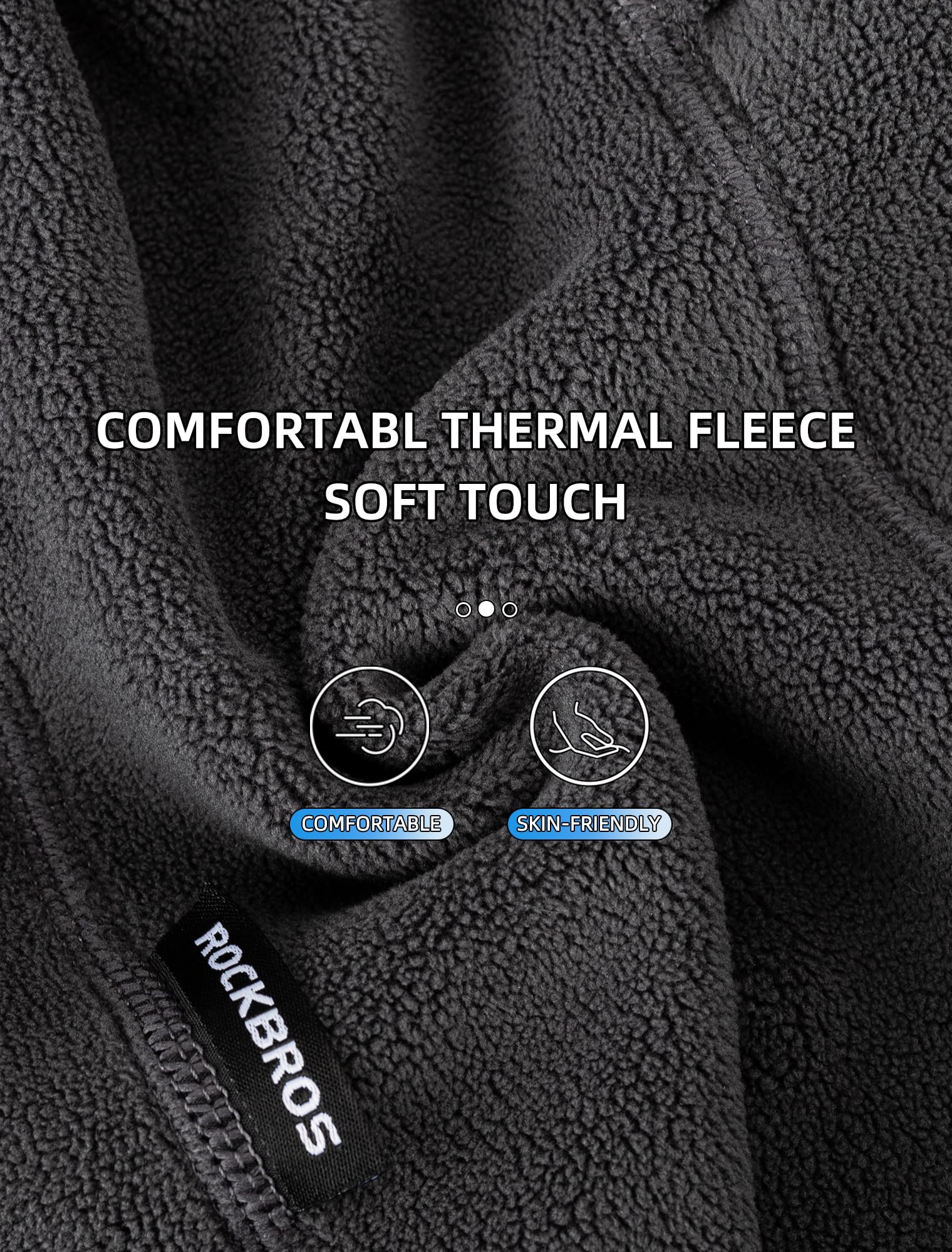 ROCKBROS Winter Windproof Thermal Fleece Balaclava Ski Mask for Men Women - Image 10