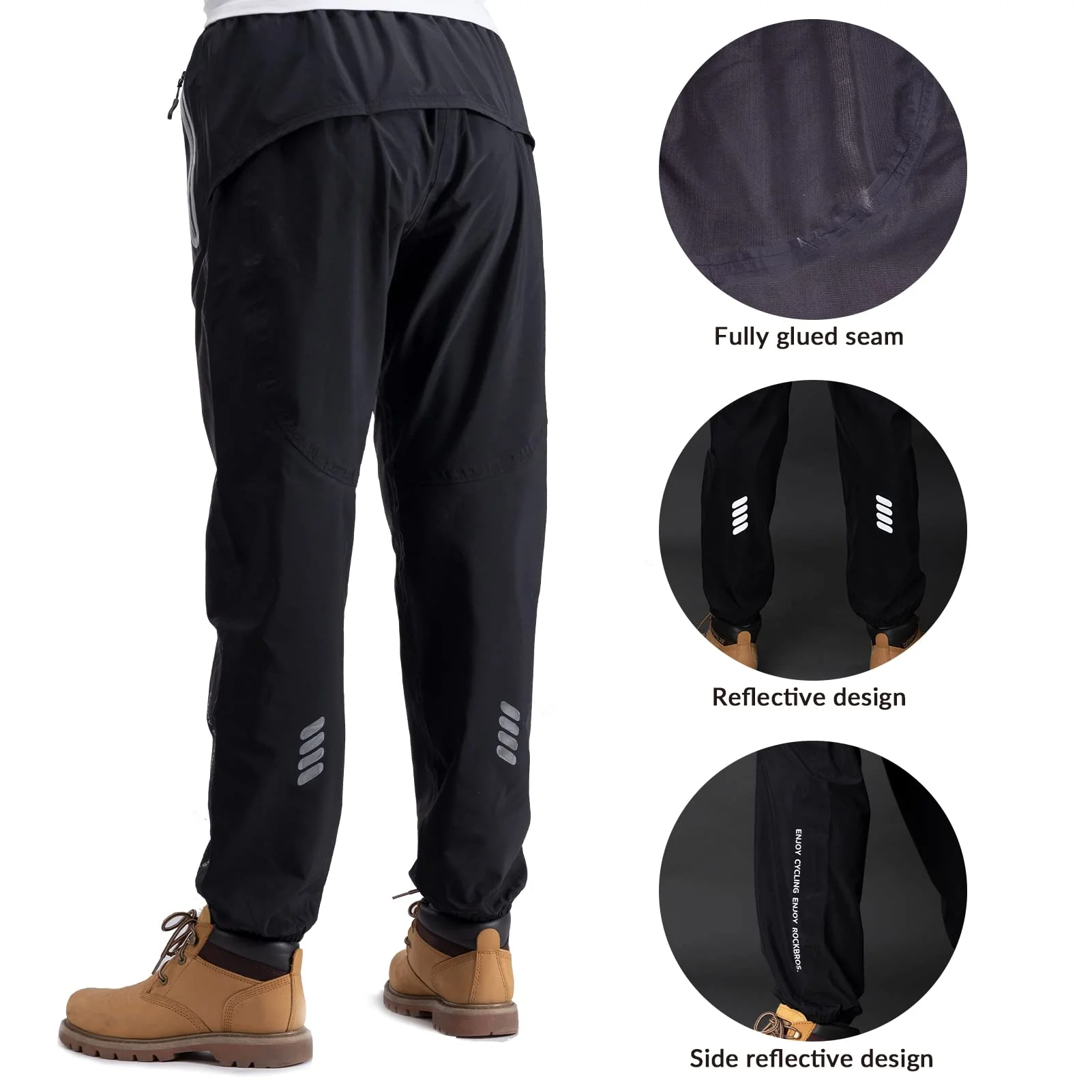Waterproof Raincoat & Overtrousers for Men Women with Reflective - Image 9