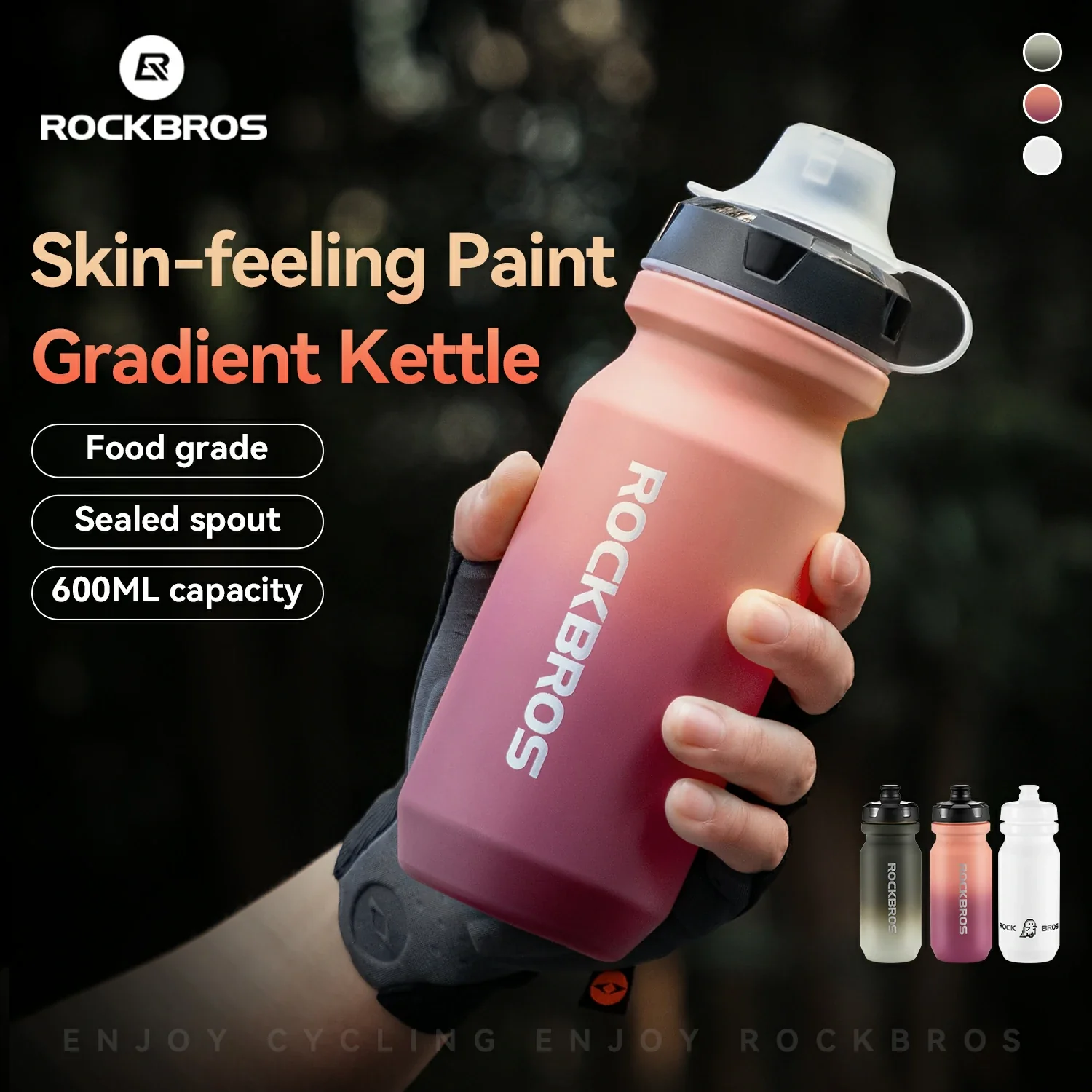 Skin-Feeling Bike Bottle with Pull-Top Lid – Lightweight Leakproof 600/750ml - Image 16
