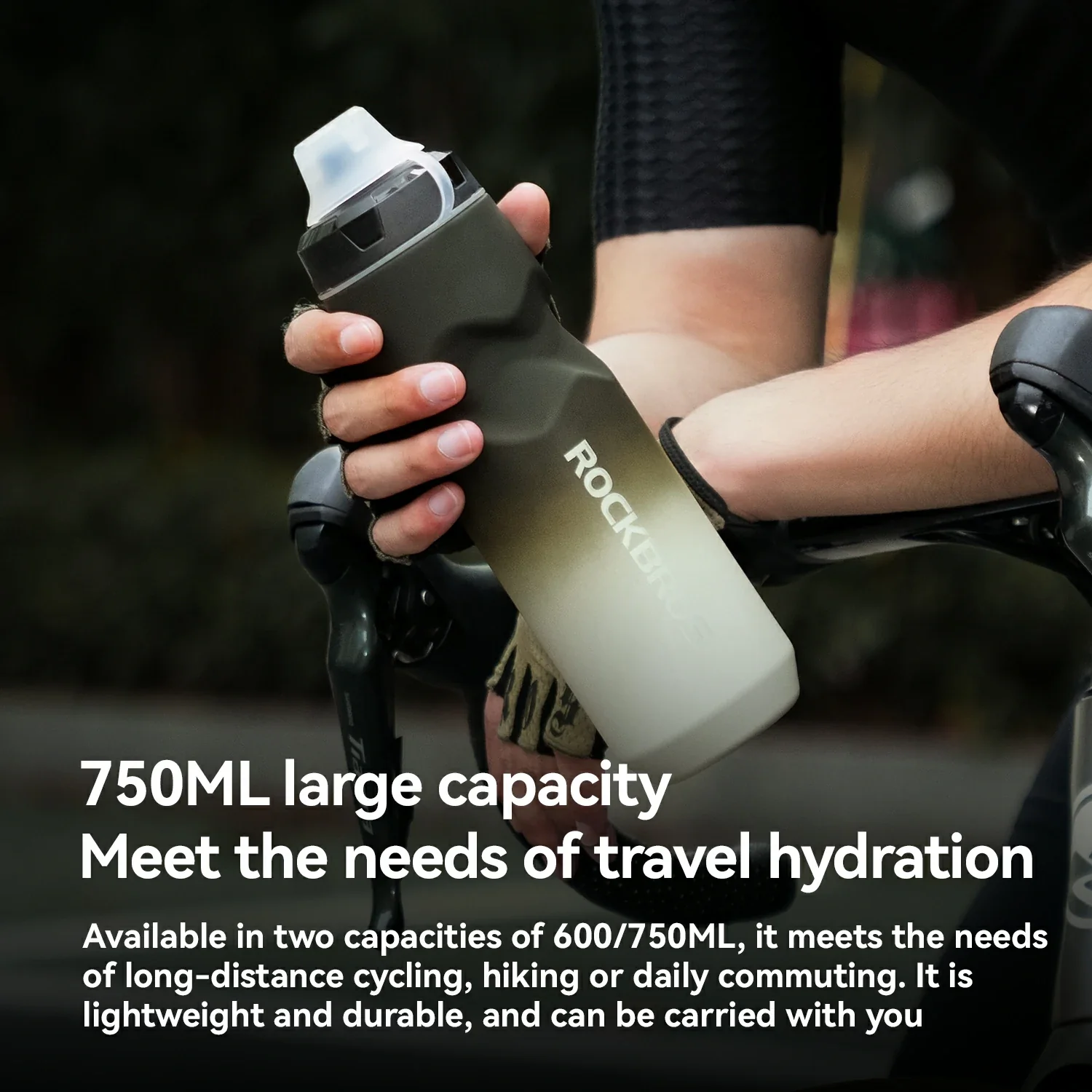 Skin-Feeling Bike Bottle with Pull-Top Lid – Lightweight Leakproof 600/750ml - Image 7