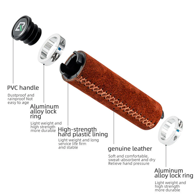 Suede Leather Handlebar Grips - Image 3