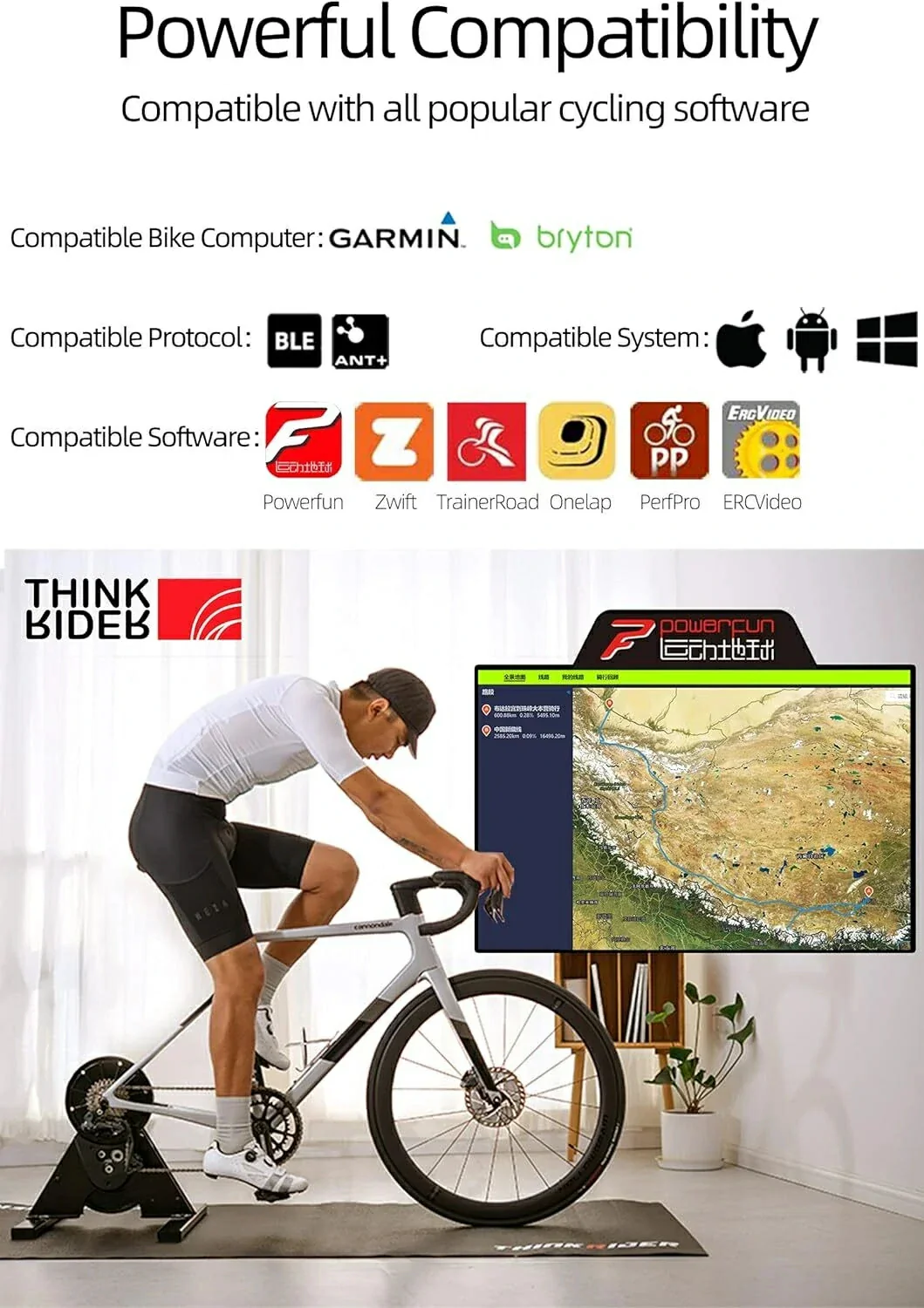 ThinkRider A1 Bike Trainer 11-Speed Cassette ANT+  Bluetooth Simulates 3% Slope - Image 4