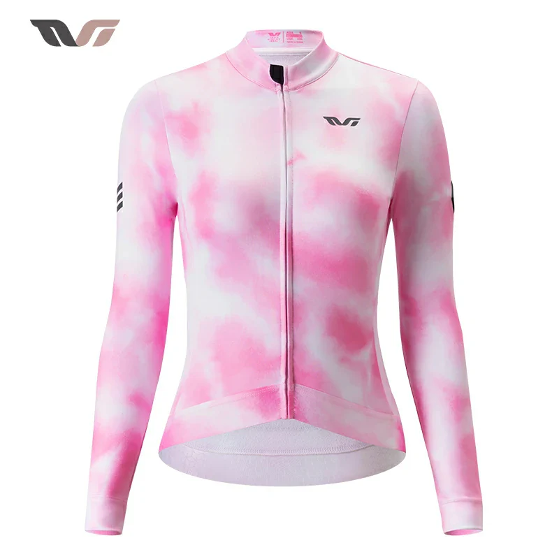 TVI Cycling Jersey Fleece Long Sleeve for 41–68 °F-Fantasy Pink - Image 2