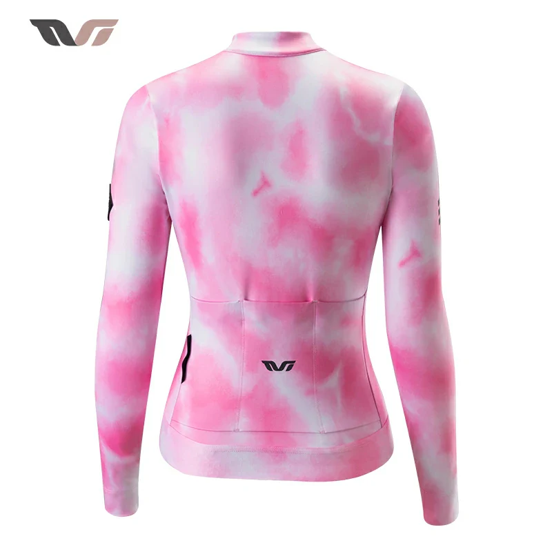 TVI Cycling Jersey Fleece Long Sleeve for 41–68 °F-Fantasy Pink - Image 3