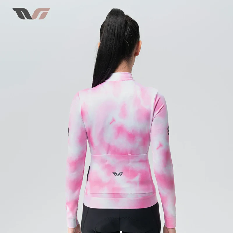TVI Cycling Jersey Fleece Long Sleeve for 41–68 °F-Fantasy Pink - Image 6