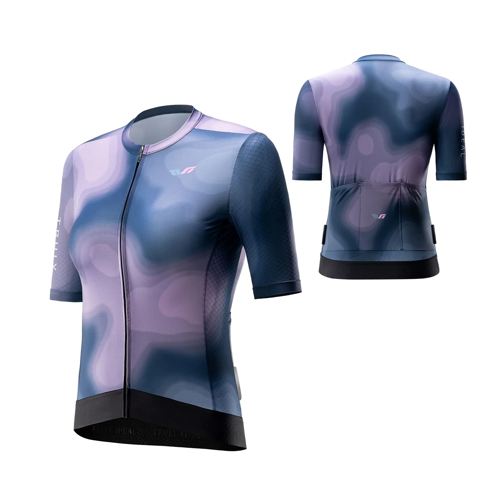 TVI Women’s Cycling Jersey Breathable Short Sleeve Navy Blue - Image 5