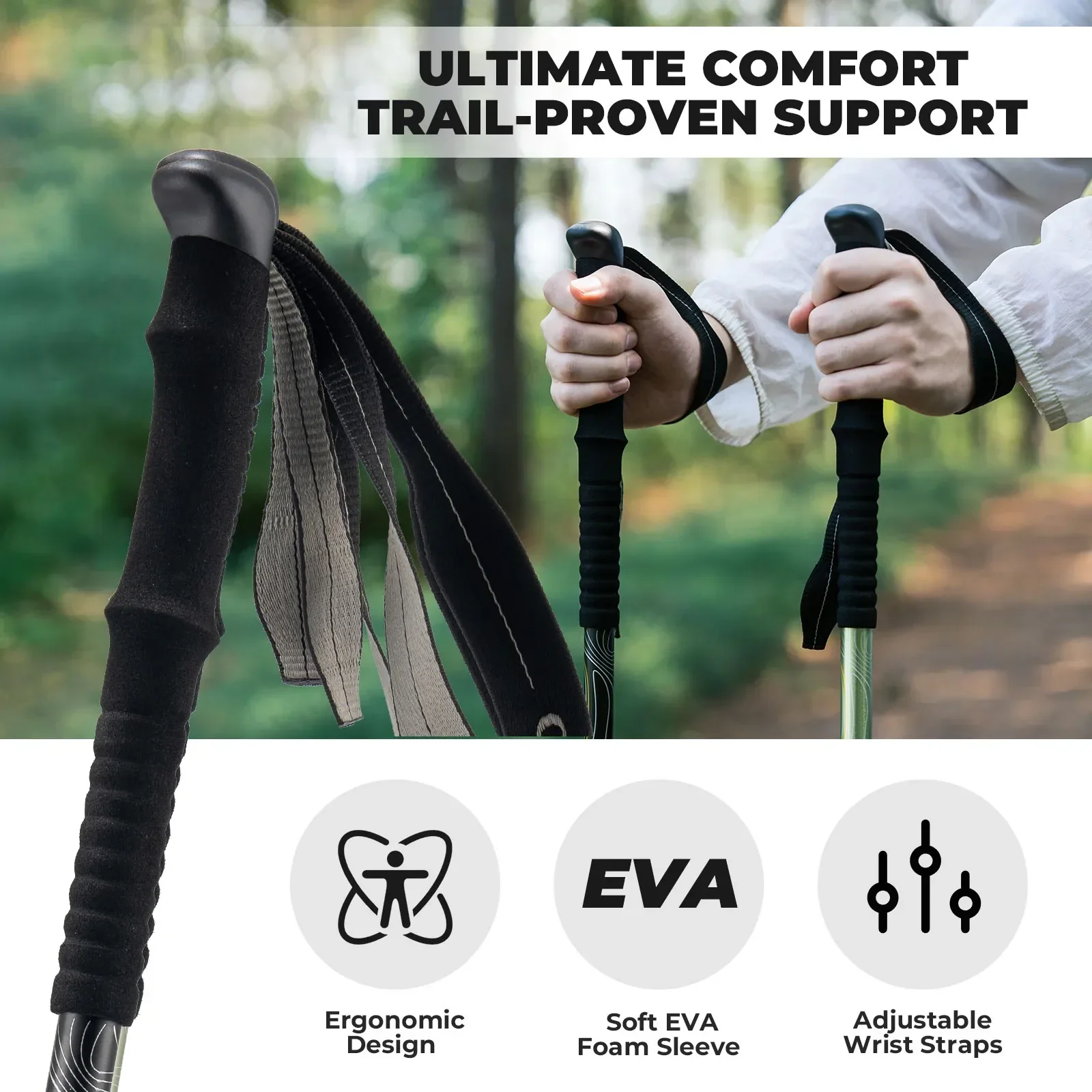 Qunature Ultra-Light 3-Section Trekking Pole - Image 5