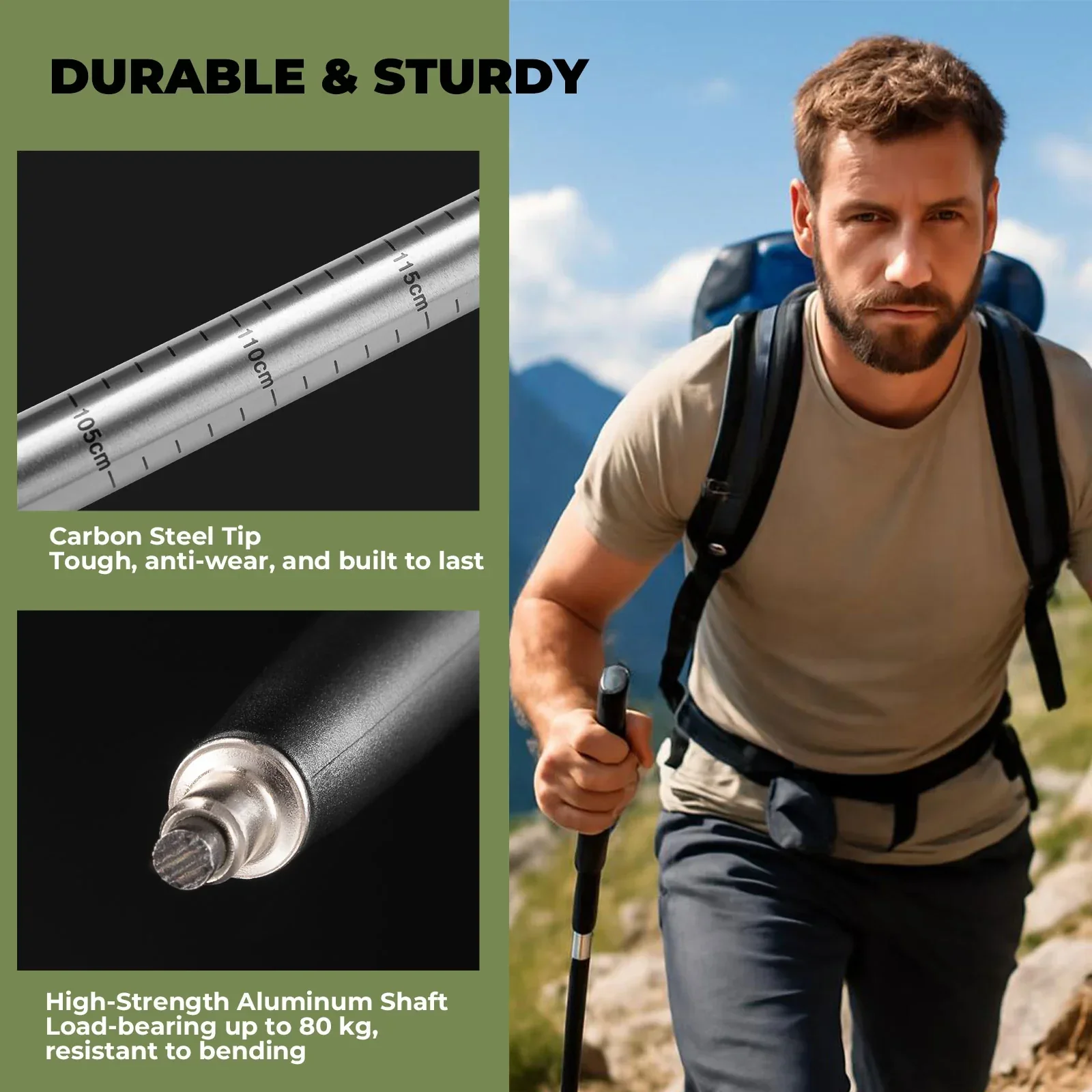 Qunature Ultra-Light 3-Section Trekking Pole - Image 8
