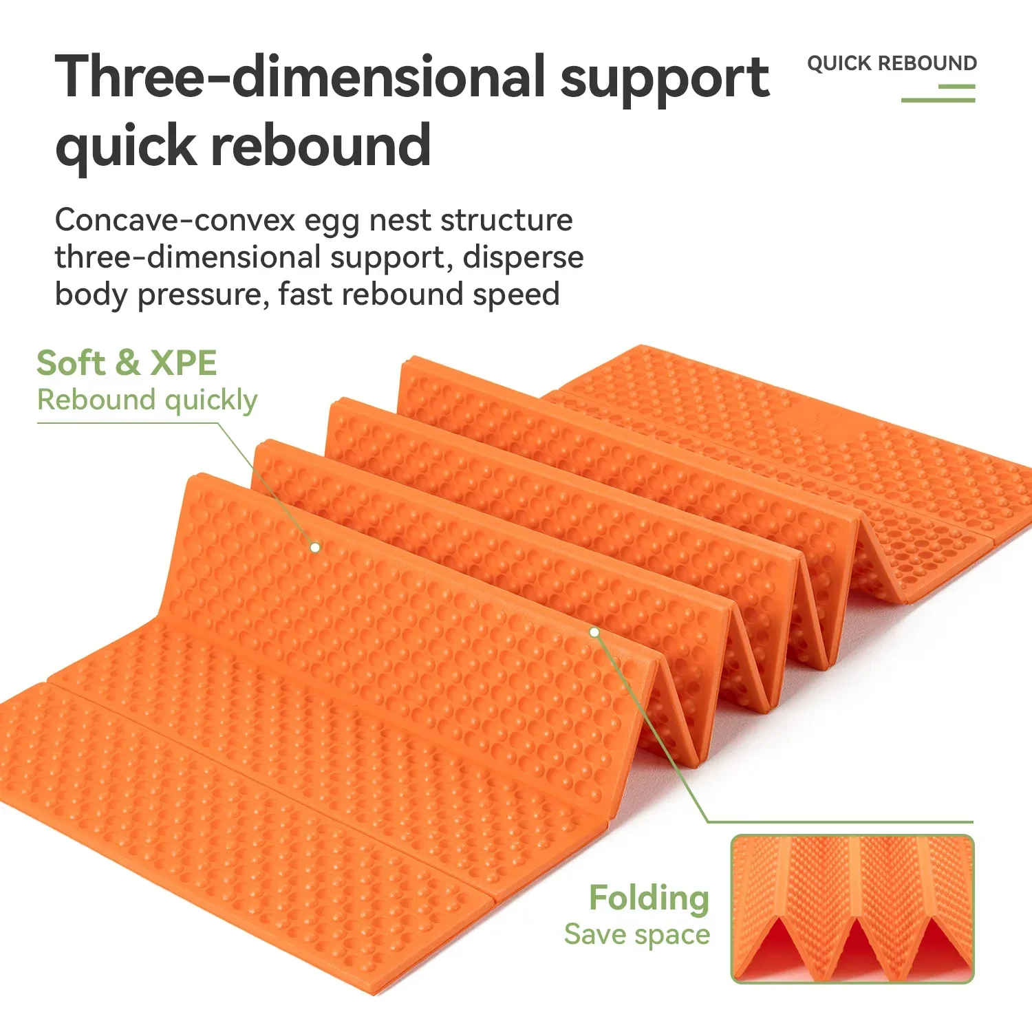 Qunature Ultralight Folding Sleeping Pad Waterproof R-Value 1.8 - Image 3