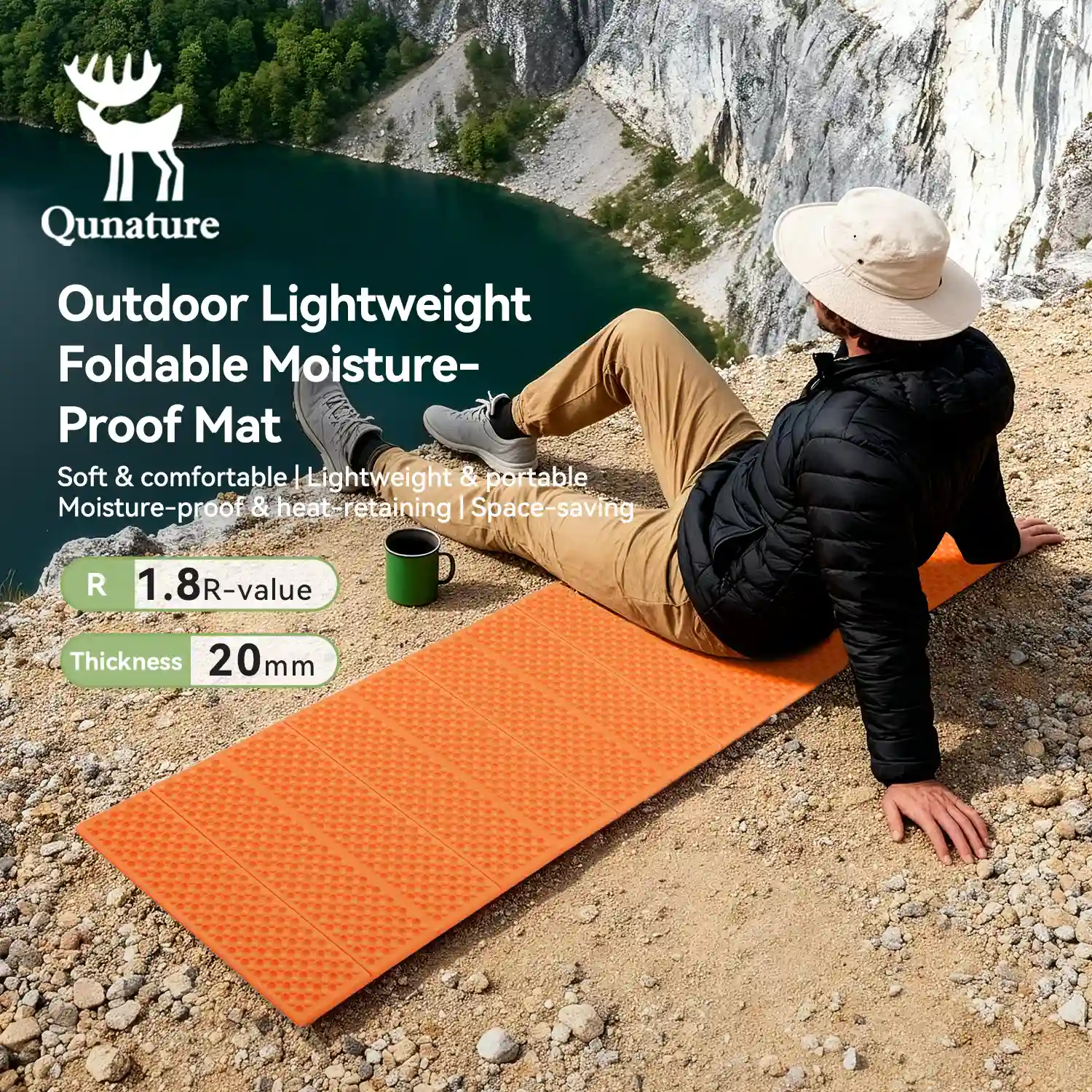 Qunature Ultralight Folding Sleeping Pad Waterproof R-Value 1.8 - Image 8