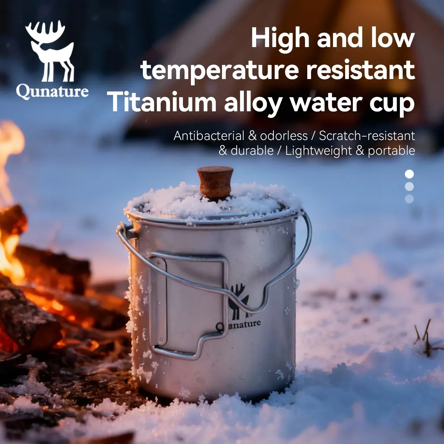 Qunature Ultralight Titanium Camping Mug 750 ml - Image 2
