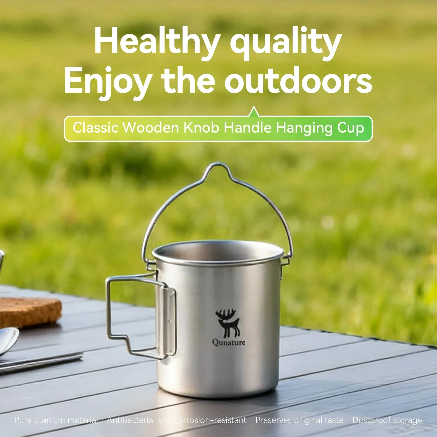 Qunature Ultralight Titanium Camping Mug 750 ml - Image 4