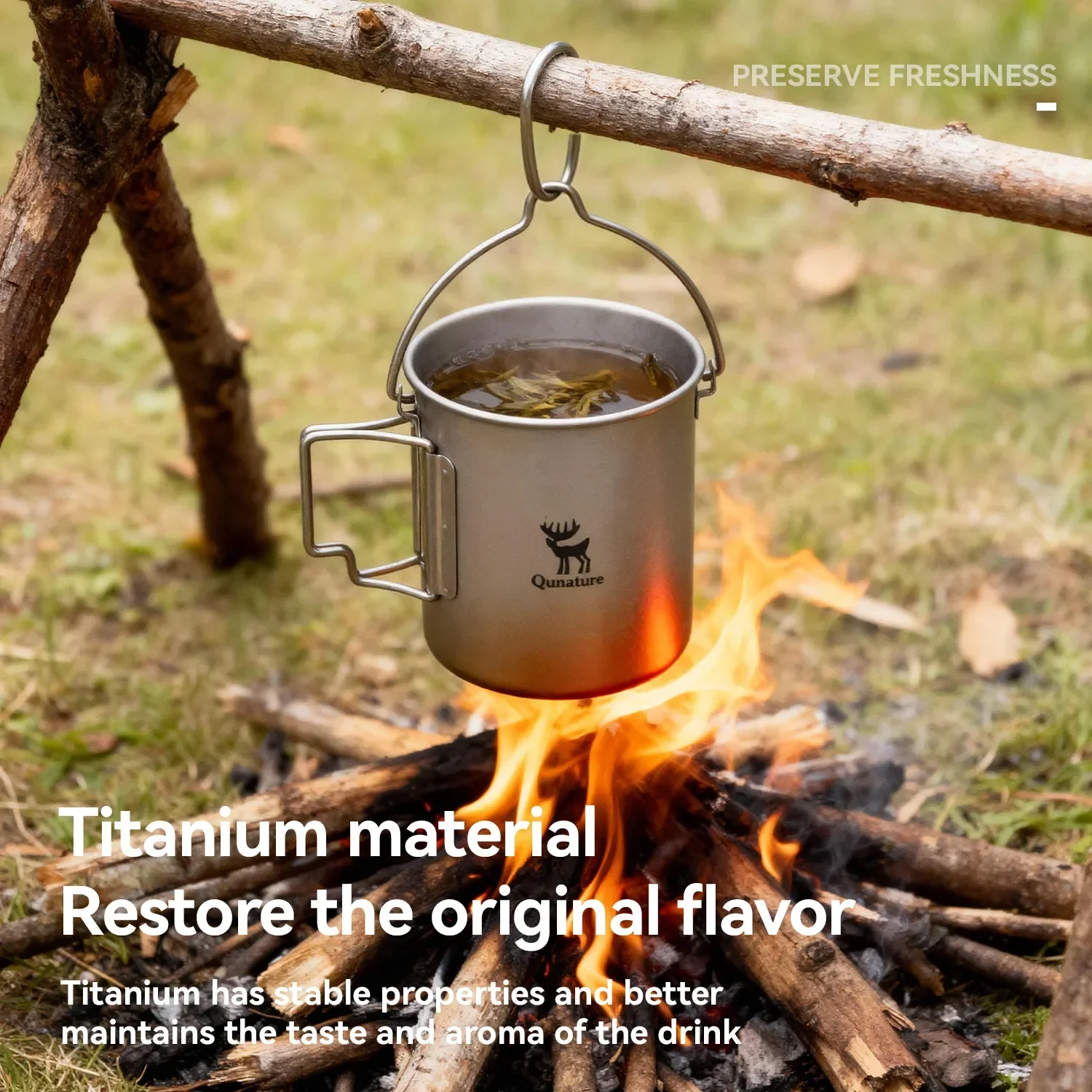 Qunature Ultralight Titanium Camping Mug 750 ml - Image 6