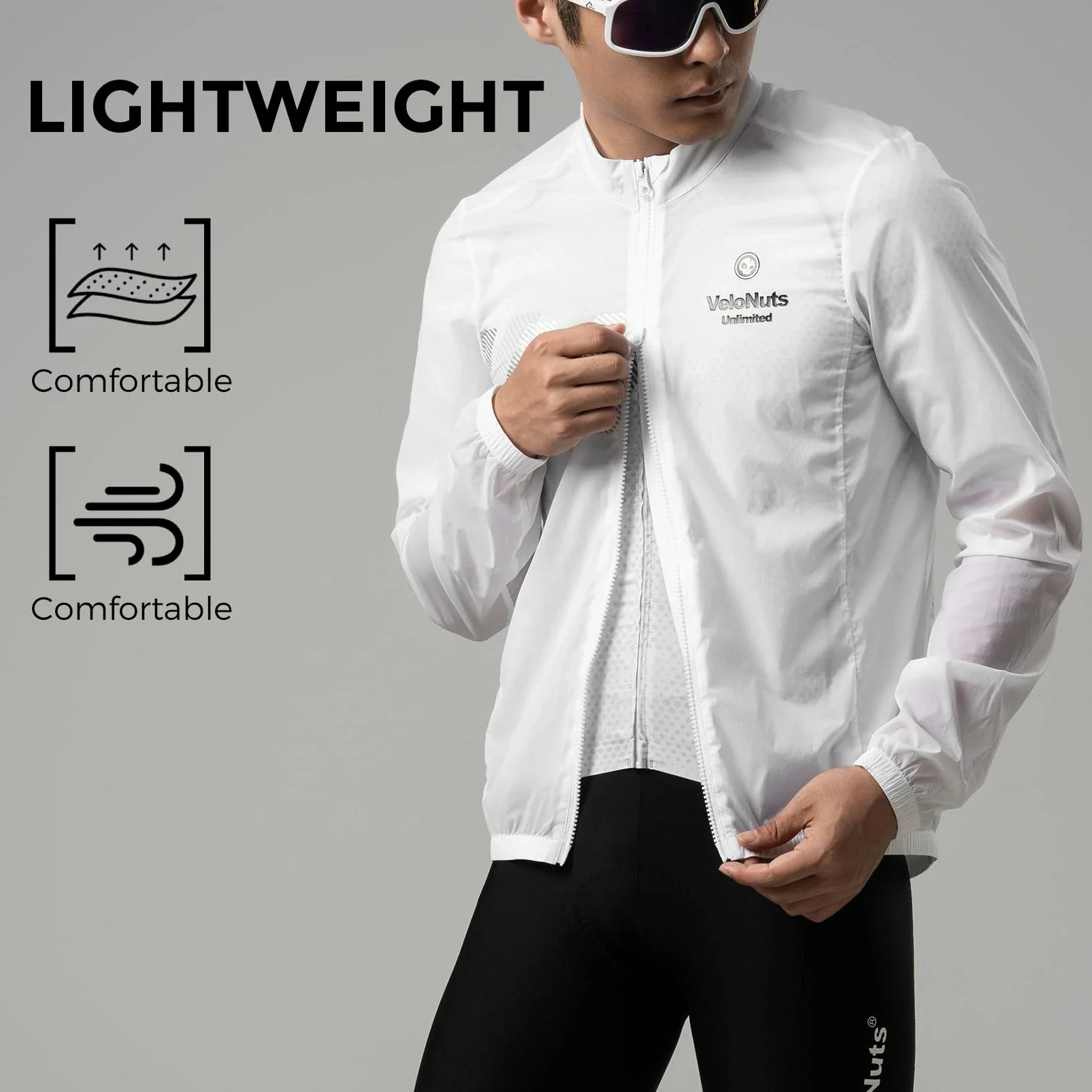 VNS Men's Cycling Jacket, Ultralight Windbreaker for Running Cycling Packable - Image 3