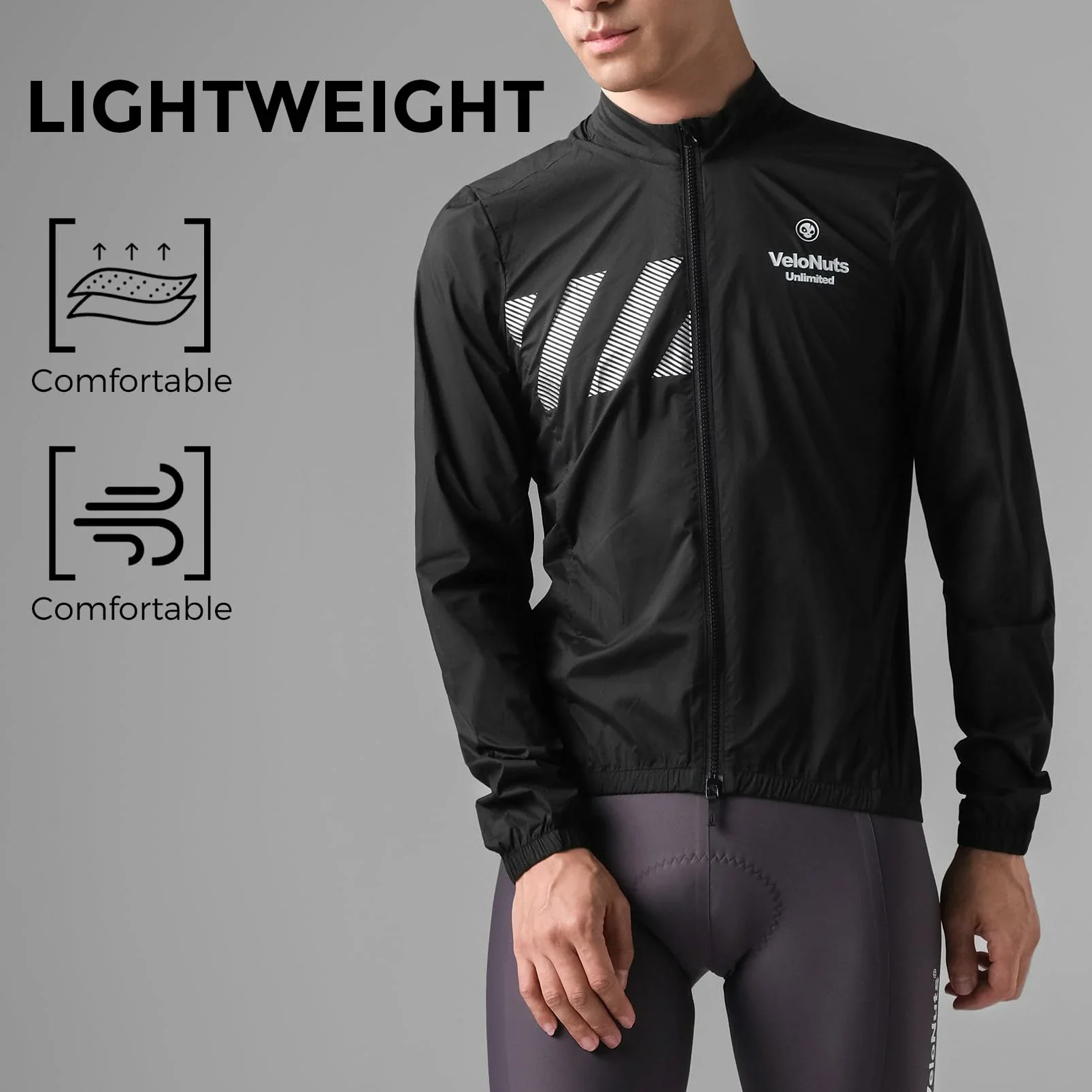 VNS Men's Cycling Jacket, Ultralight Windbreaker for Running Cycling Packable - Image 6