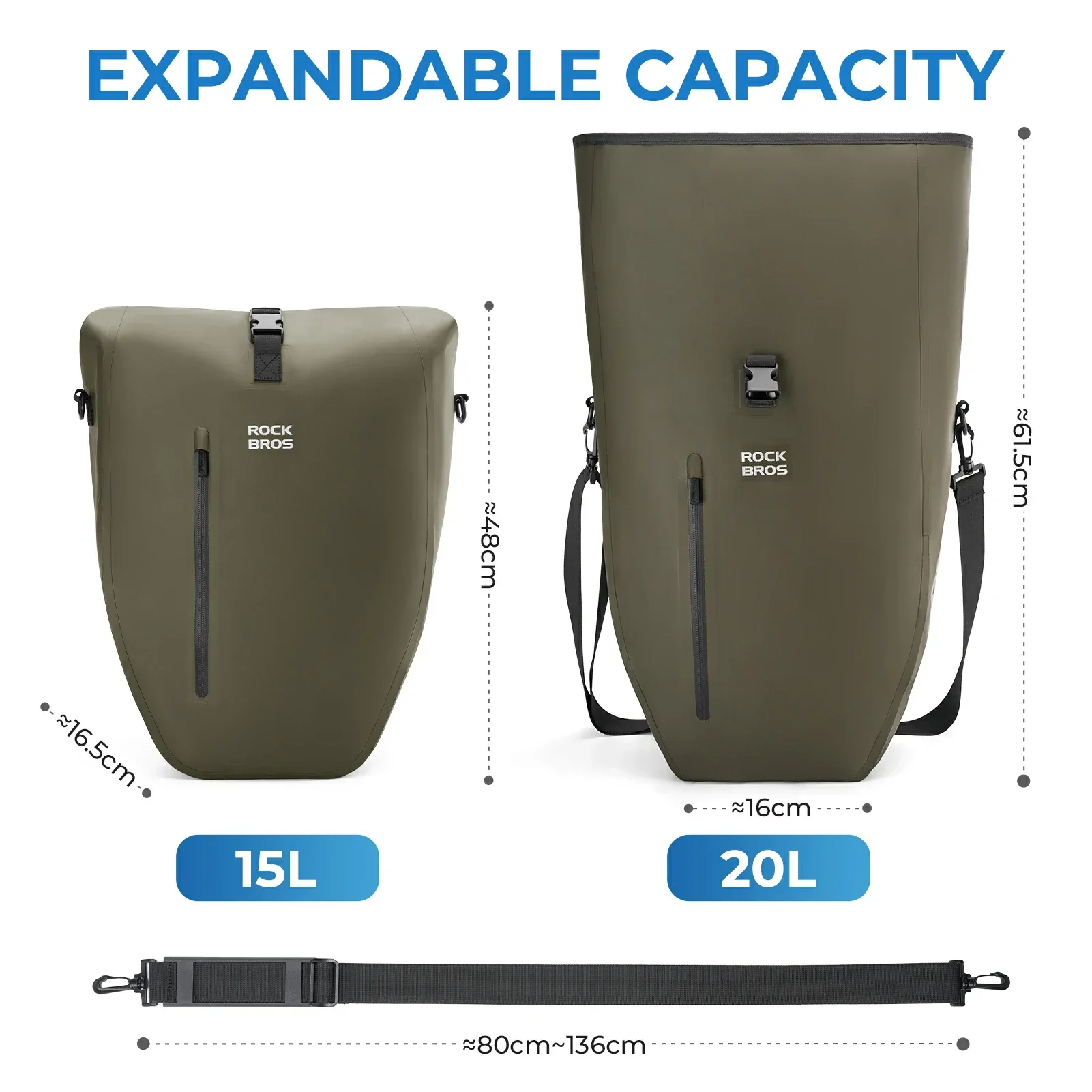 Waterproof Bike Pannier Bag 20L AS-166 - Image 16