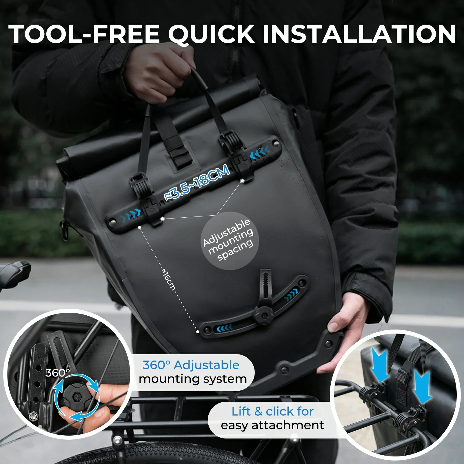 Waterproof Bike Pannier Bag 20L AS-166 - Image 6