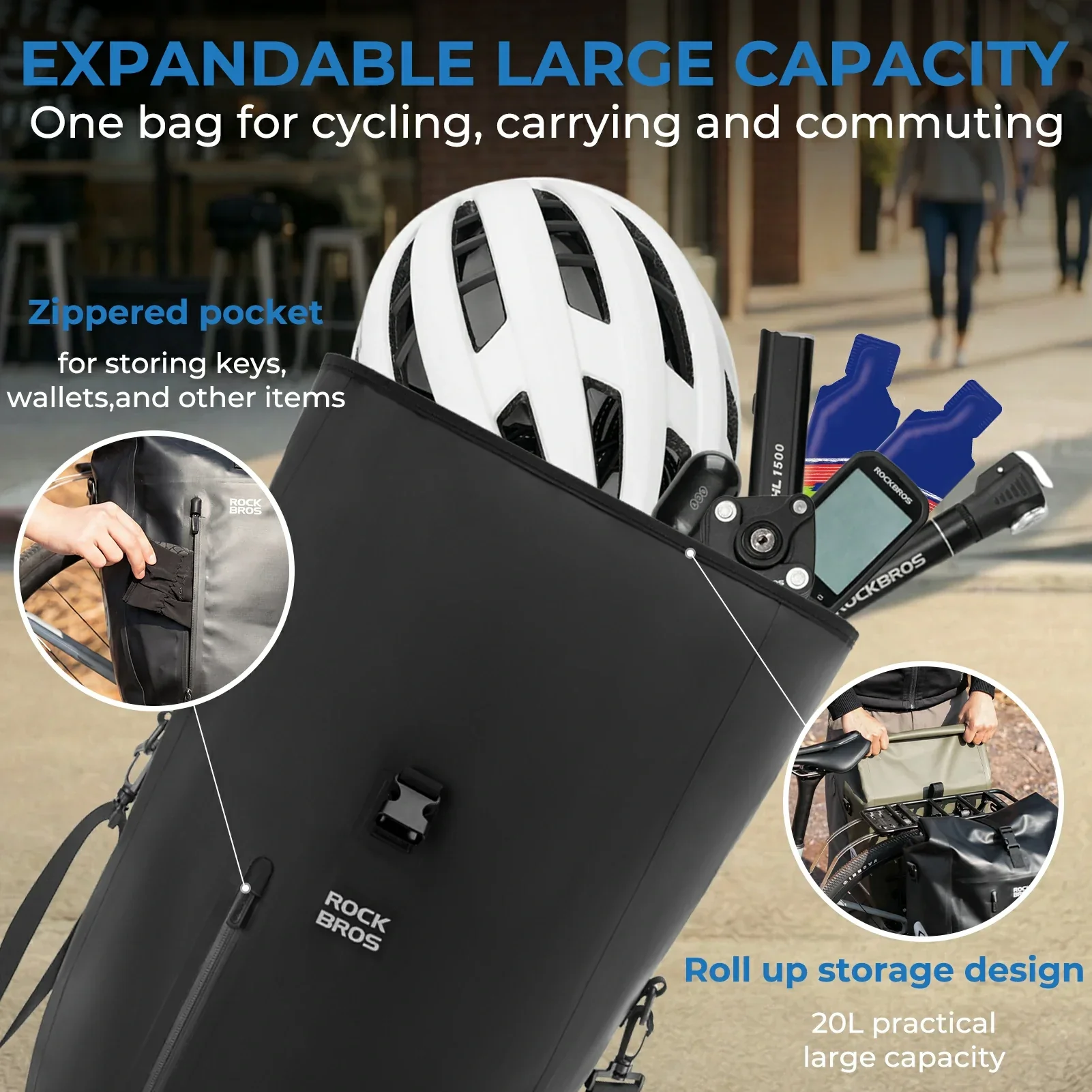 Waterproof Bike Pannier Bag 20L AS-166 - Image 8