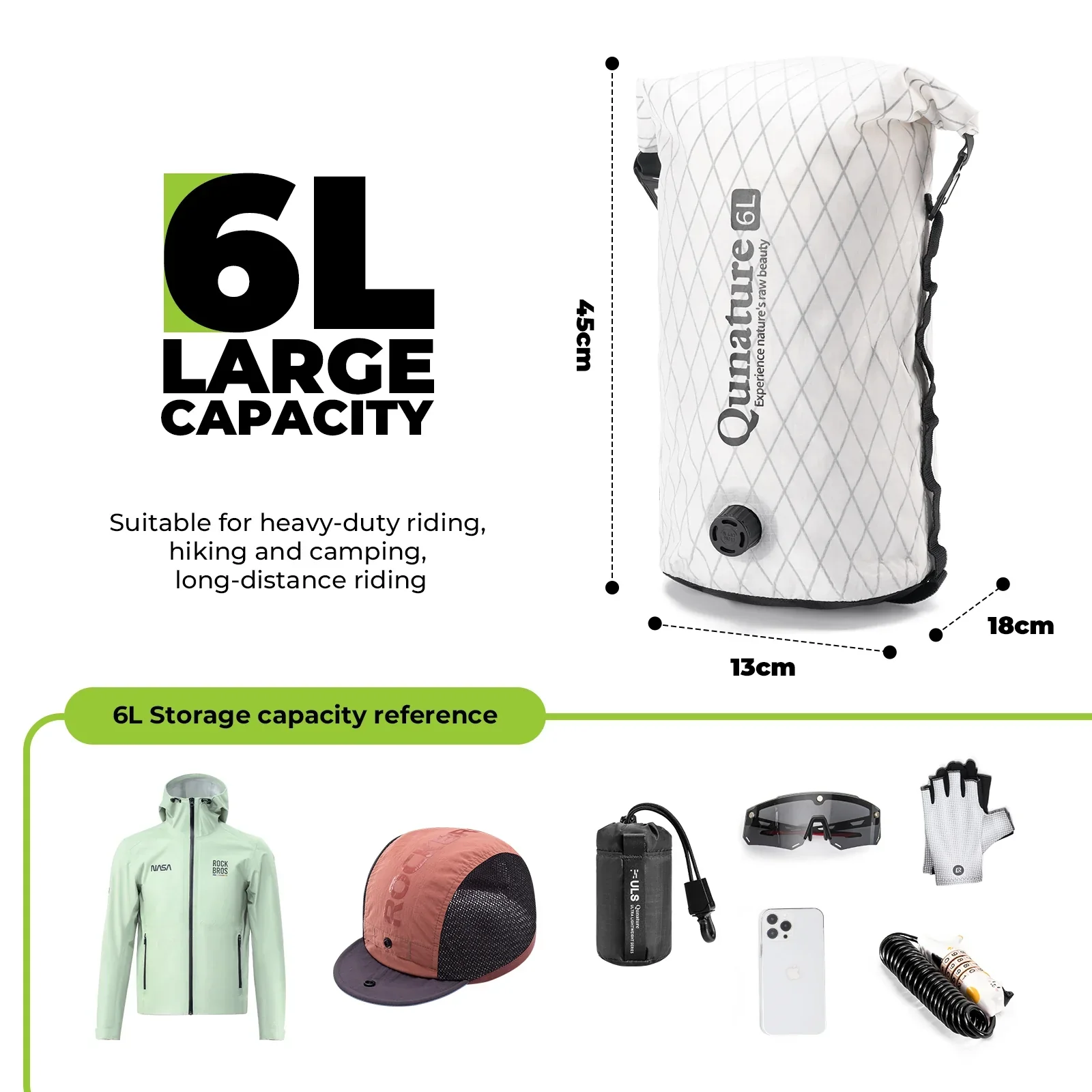 Qunature Waterproof Compression Bag for Bikepacking 6L/12L - Image 10