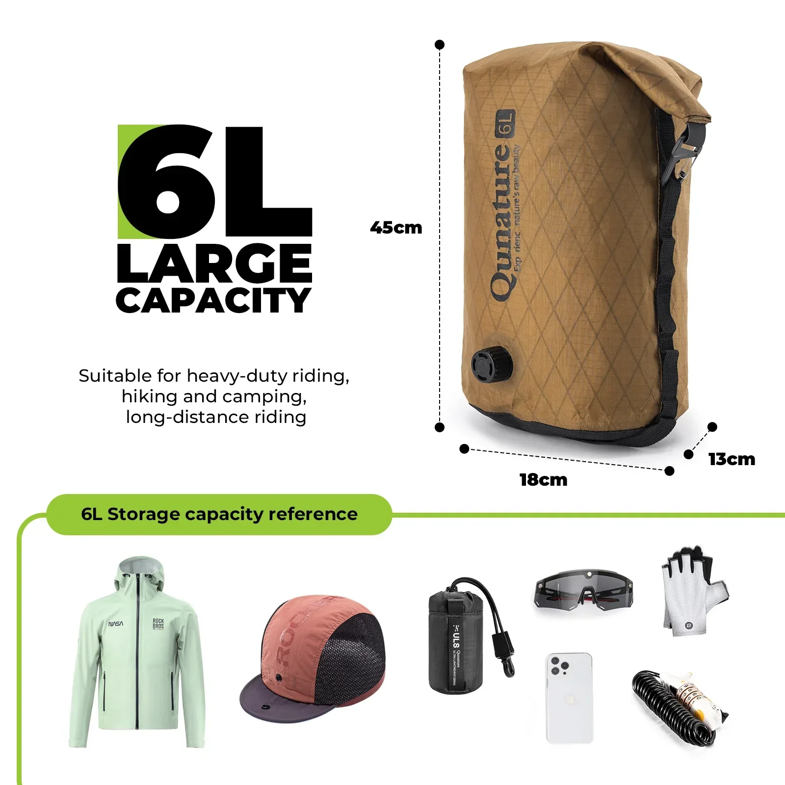 Qunature Waterproof Compression Bag for Bikepacking 6L/12L - Image 11